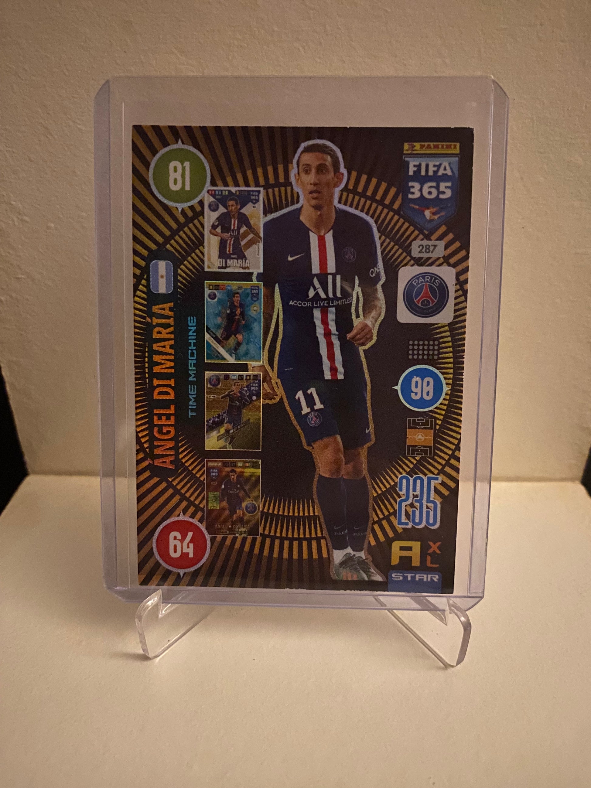 Fodbold kort Panini Adrenalyn XL FIFA 365 2021 - Paris Saint Germain Angel Di Maria Holofoil - Pokedexet
