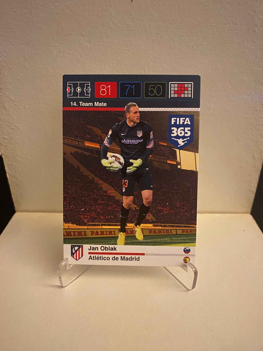 Fodbold kort Panini Adrenalyn XL FIFA 365 Nordic Edition 2015 - Atletico Madrid Jan Oblak - Pokedexet