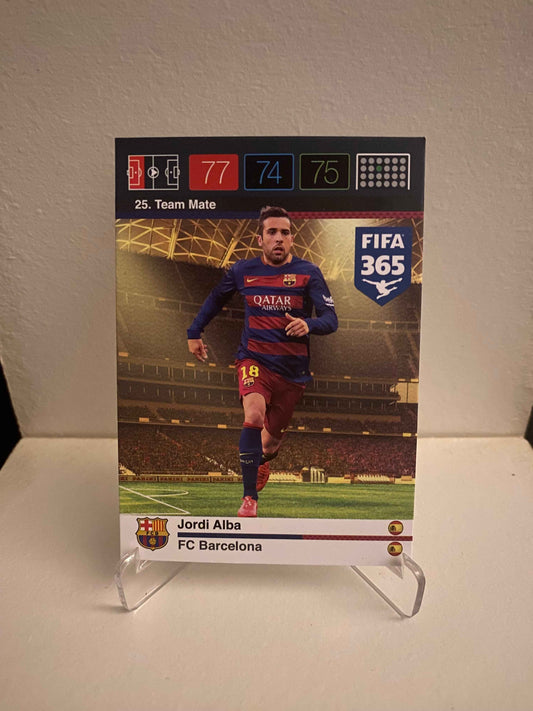 Fodbold kort Panini Adrenalyn XL FIFA 365 Nordic Edition 2015 - Barcelona Jordi Alba - Pokedexet