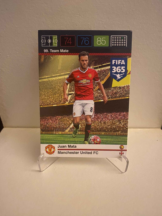 Fodbold kort Panini Adrenalyn XL FIFA 365 Nordic Edition 2015 - Manchester United Juan Mata - Pokedexet