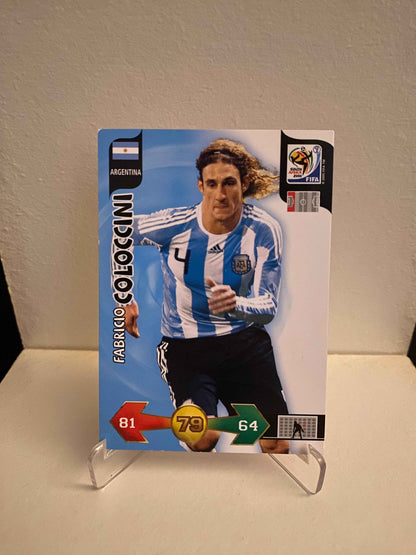 Fodbold kort Panini Adrenalyn XL FIFA World Cup 2010 - Argentina Fabricio Coloccini - Pokedexet