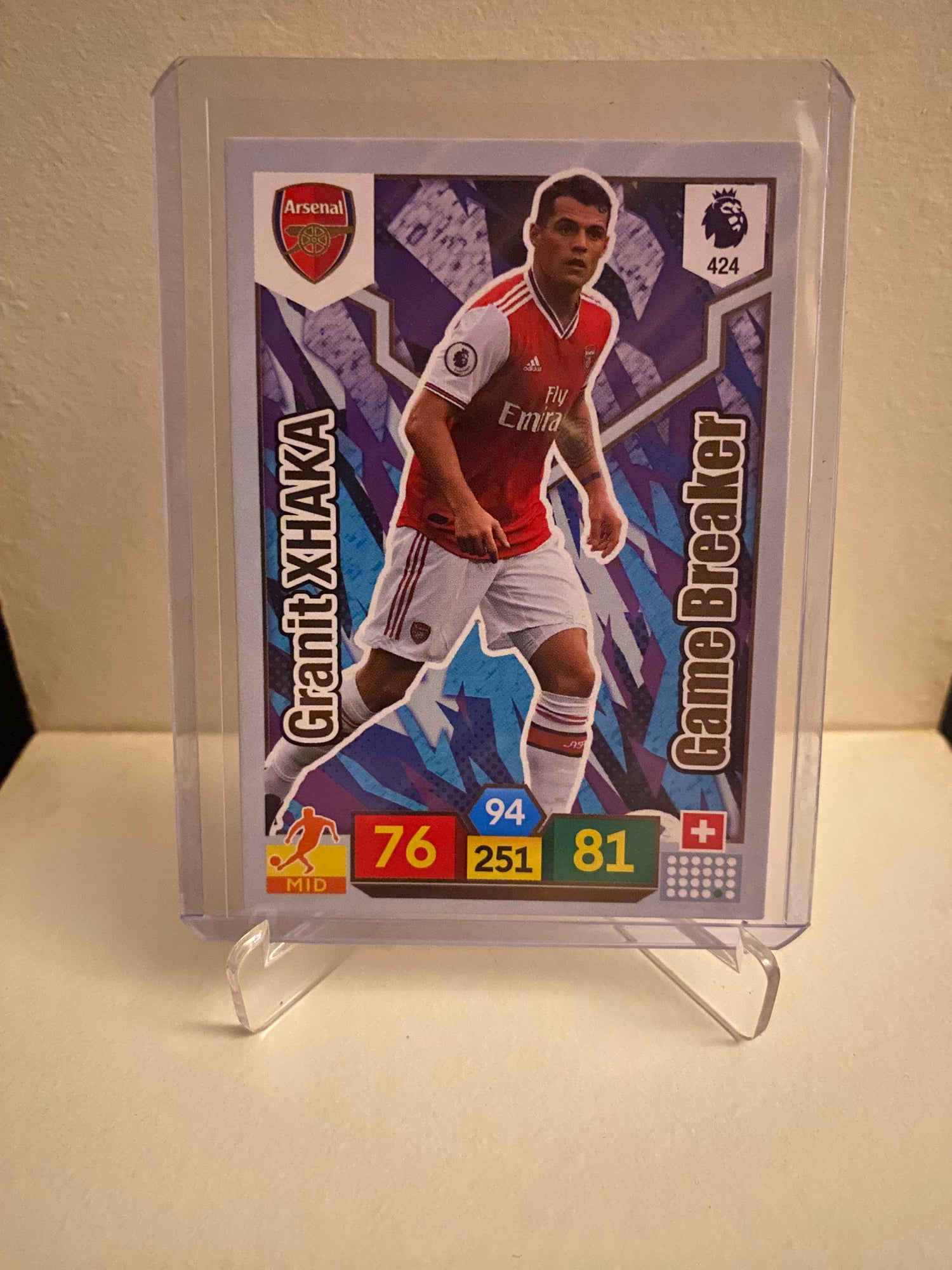 Fodbold kort Panini Adrenalyn XL Premier League 2019/2020 - Arsenal Granit Xhaka Holofoil - Pokedexet