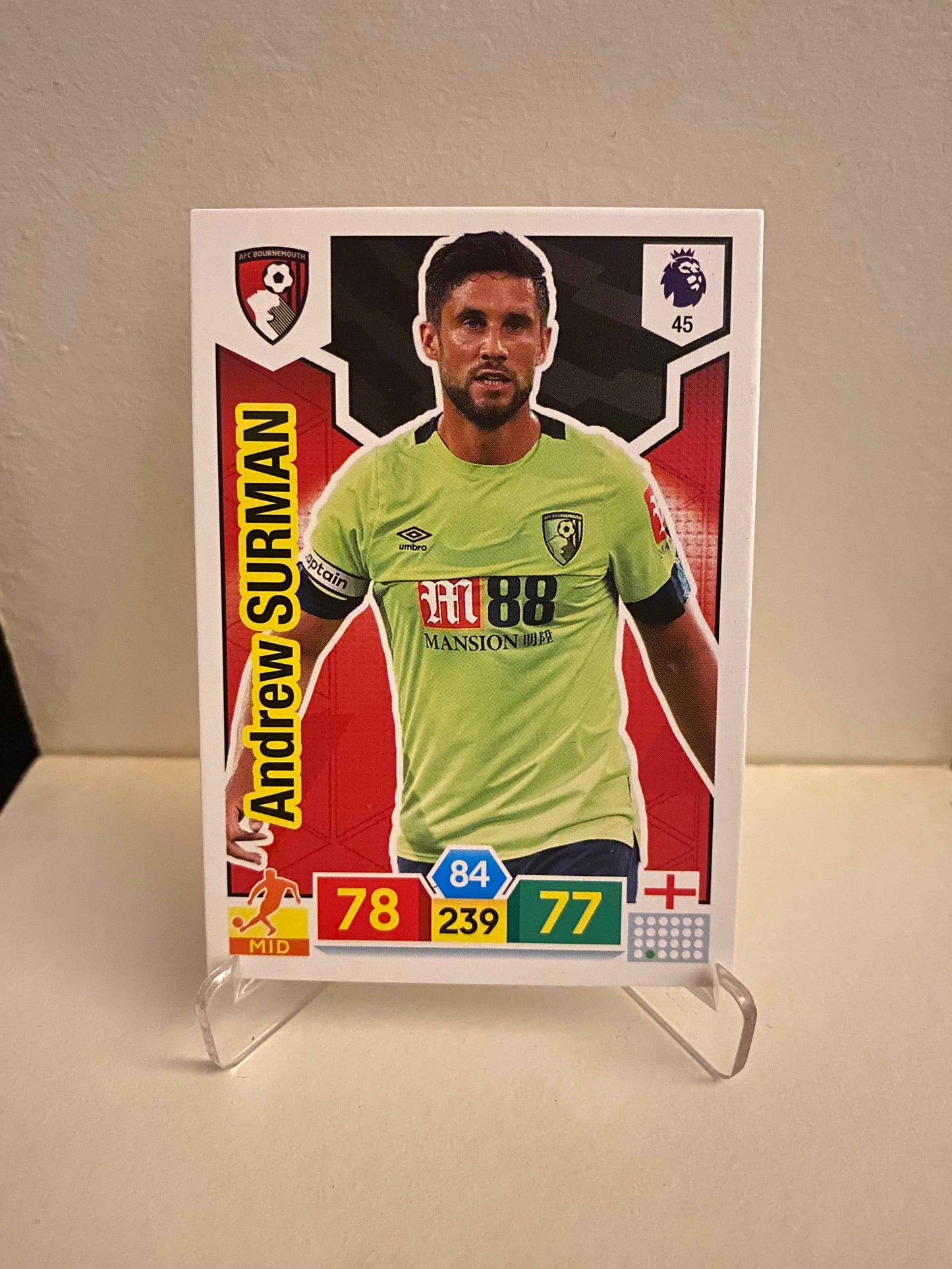 Fodbold kort Panini Adrenalyn XL Premier League 2019/2020 - Bournemouth Andrew Surman - Pokedexet