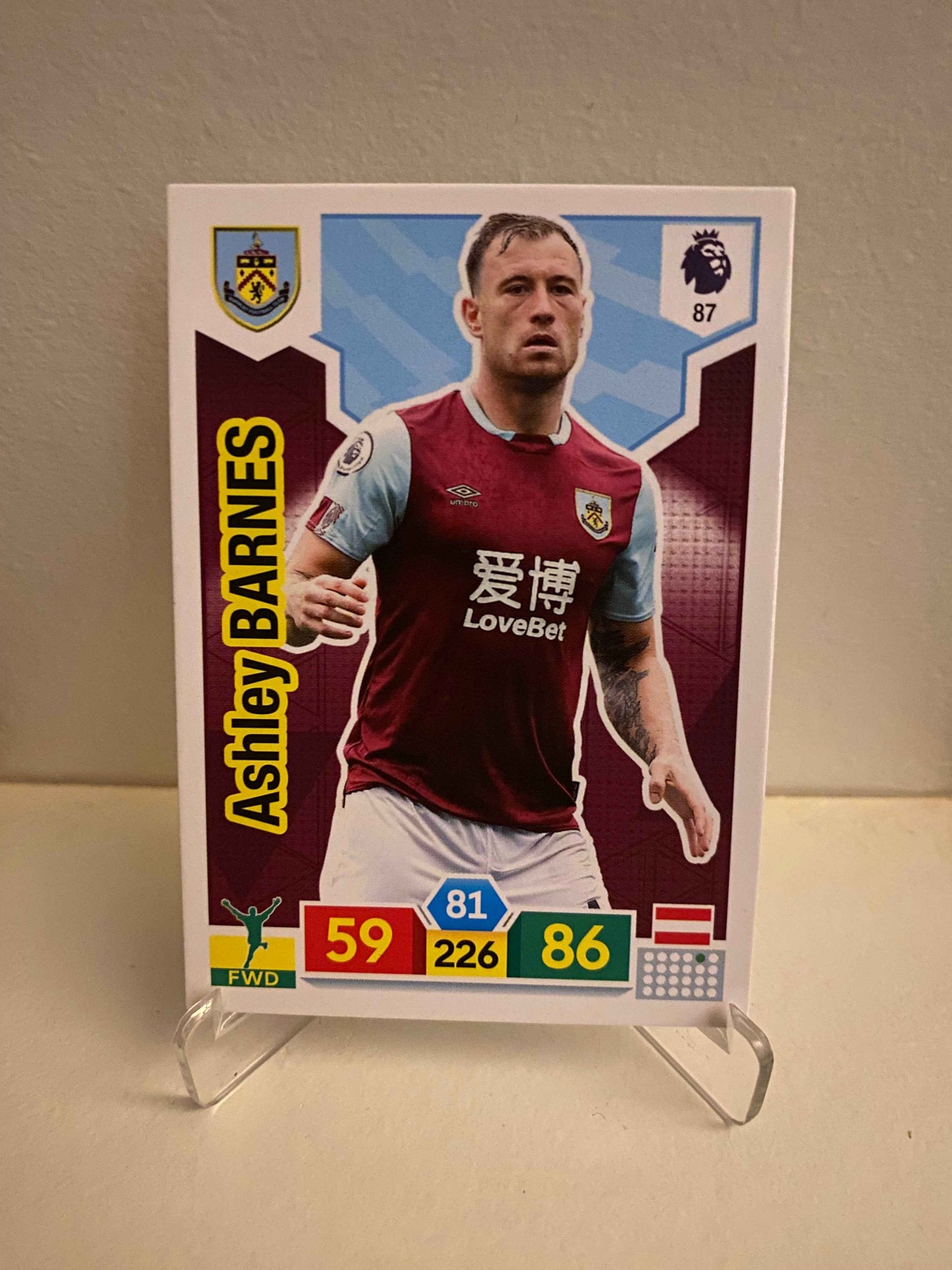 Fodbold kort Panini Adrenalyn XL Premier League 2019/2020 - Burnley Ashley barnes - Pokedexet