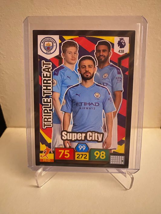 Panini Adrenalyn XL Premier League 2019/2020 Manchester City Kevin De Bruyne/Bernardo Silva/Riyad Mahrez Holofoil