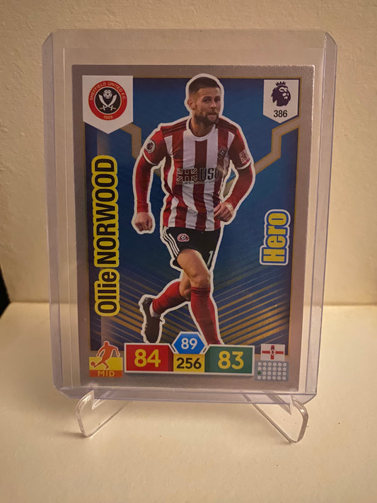 Panini Adrenalyn XL Premier League 2019/2020 Sheffield United Ollie Norwood Holofoil