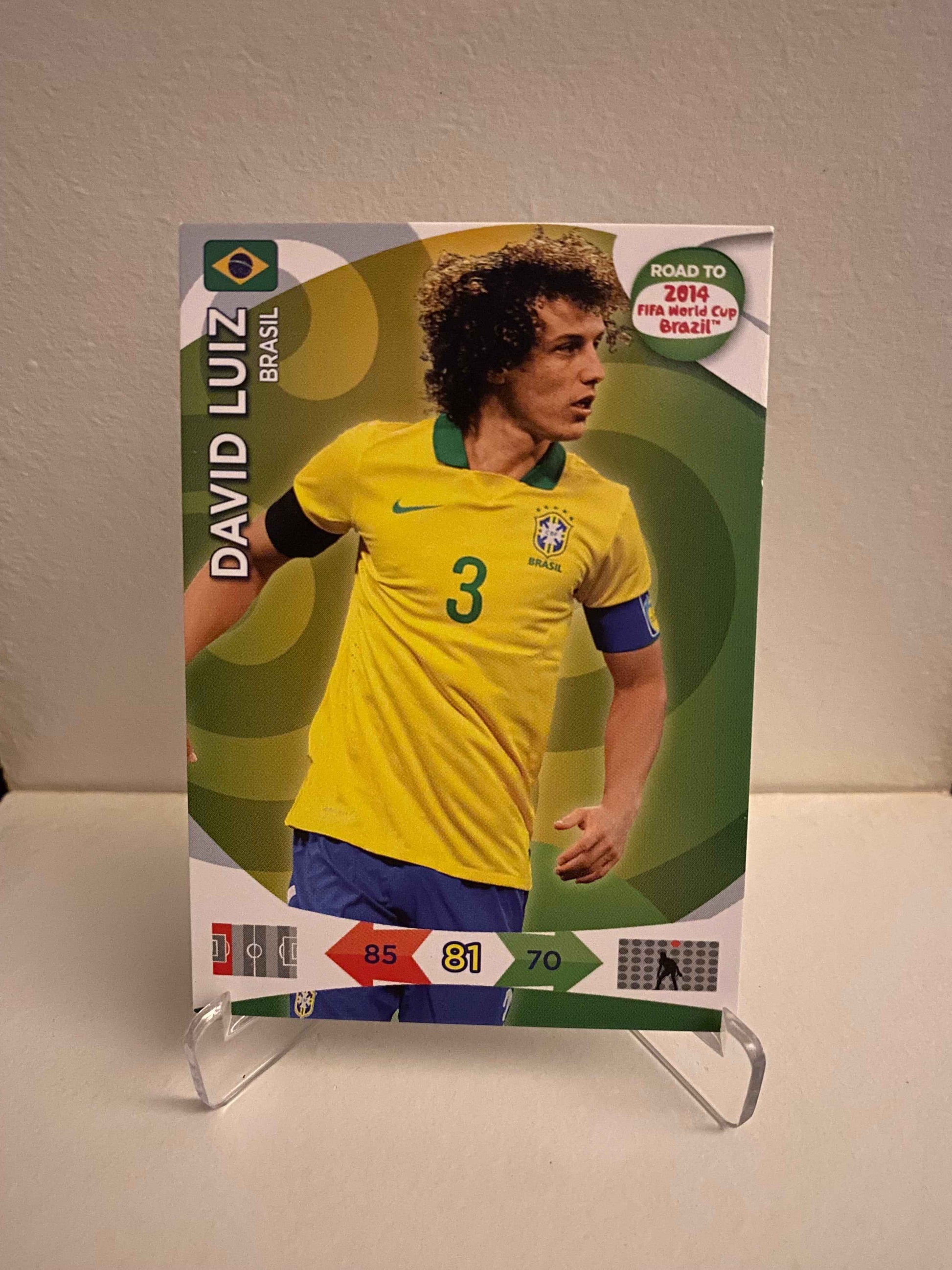 Fodbold kort Panini Adrenalyn XL Road To World Cup 2014 - Brasilien David Luiz - Pokedexet