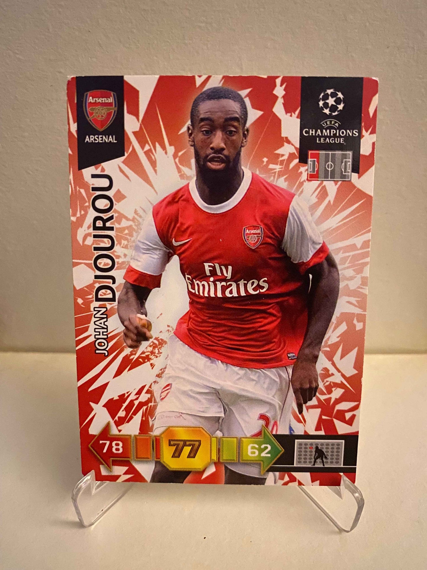 Fodbold kort Panini Adrenalyn XL UEFA Champions League 2010-2011 - Arsenal FC Johan Djourou - Pokedexet