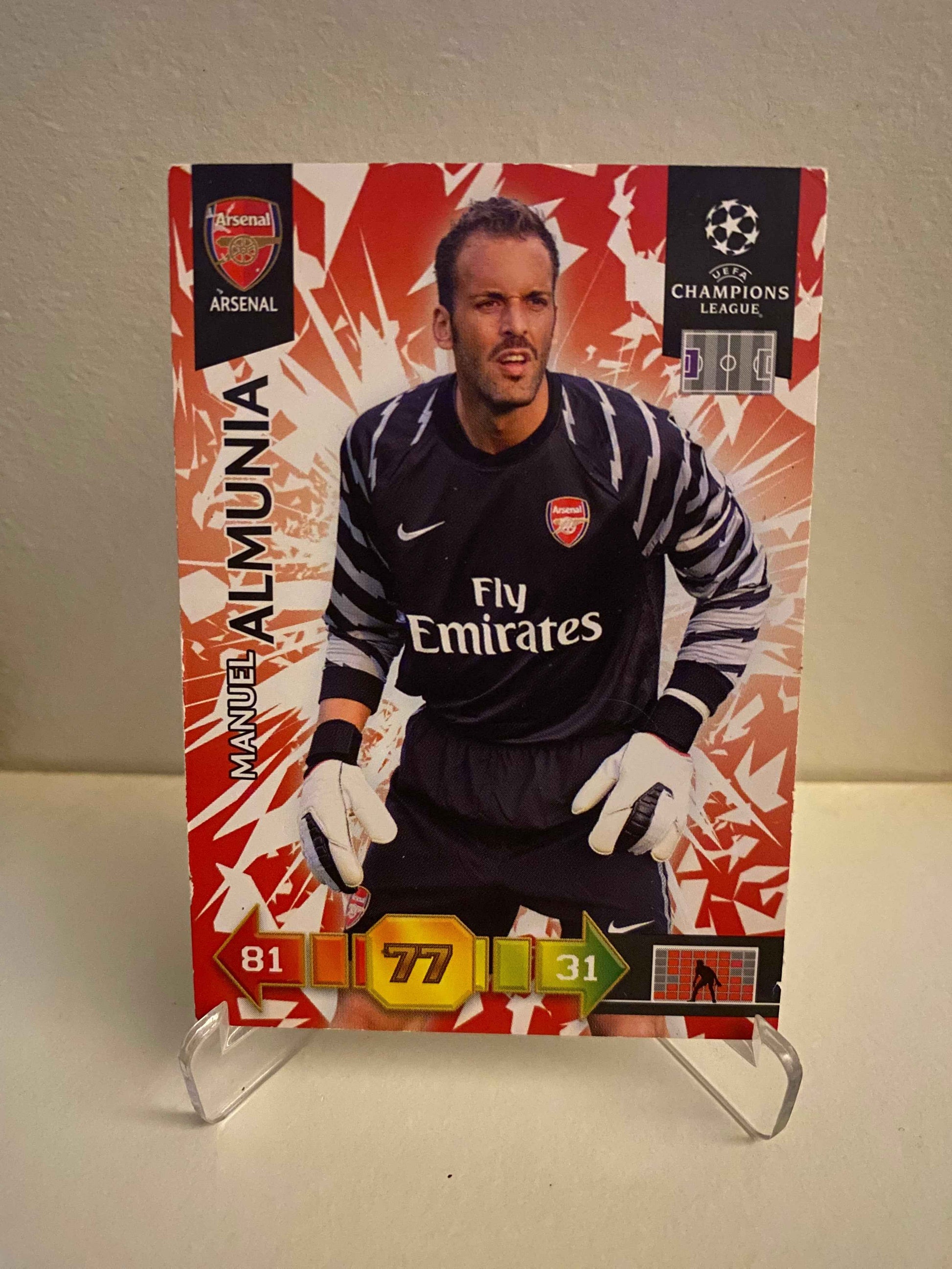 Fodbold kort Panini Adrenalyn XL UEFA Champions League 2010-2011 - Arsenal FC Manuel Almunia - Pokedexet