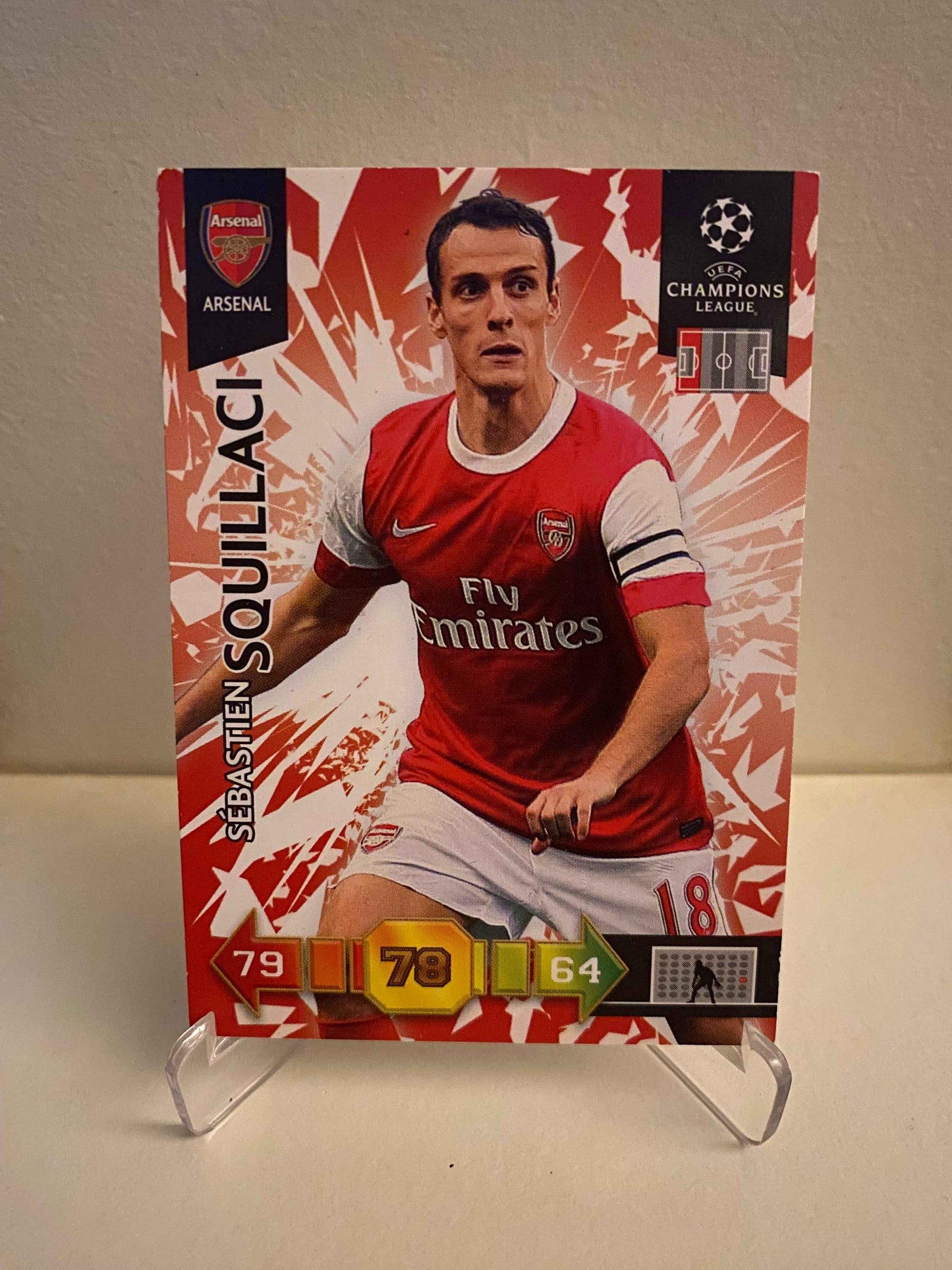 Fodbold kort Panini Adrenalyn XL UEFA Champions League 2010-2011 - Arsenal FC Sebastien Squillaci - Pokedexet
