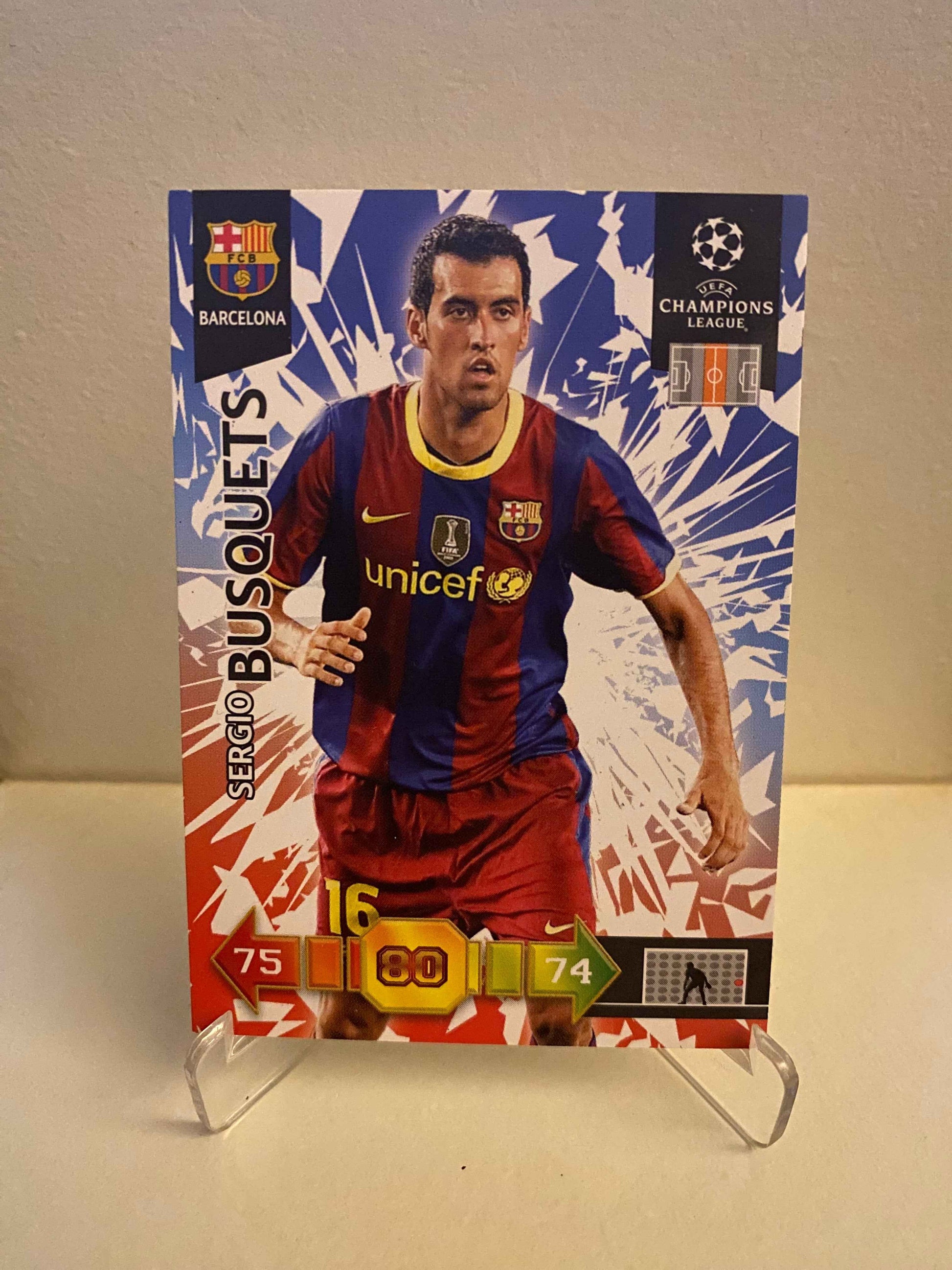 Fodbold kort Panini Adrenalyn XL UEFA Champions League 2010-2011 - FC Barcelona Sergio Busquets - Pokedexet