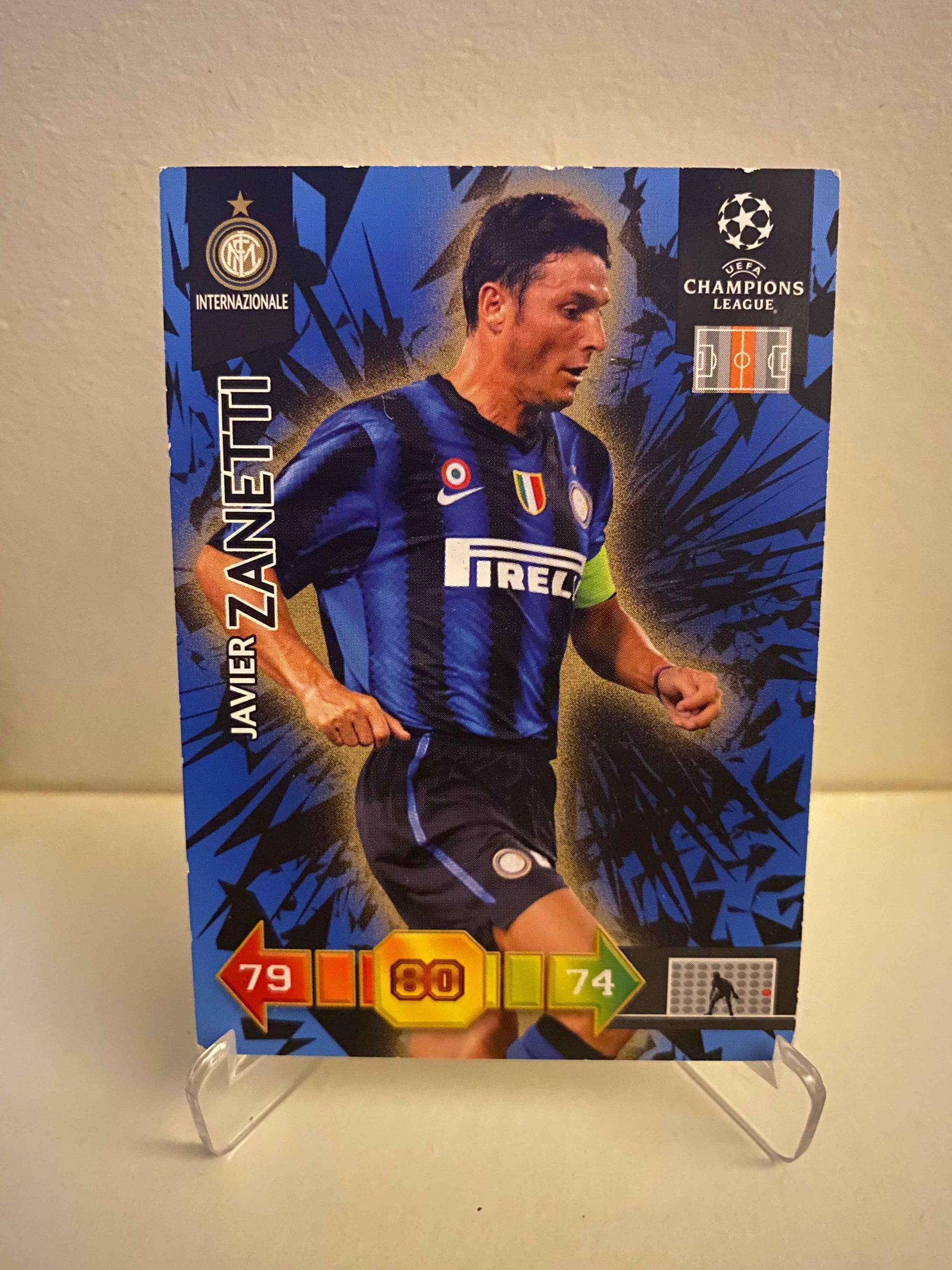 Fodbold kort Panini Adrenalyn XL UEFA Champions League 2010-2011 - Inter Milano Javier Zanetti - Pokedexet
