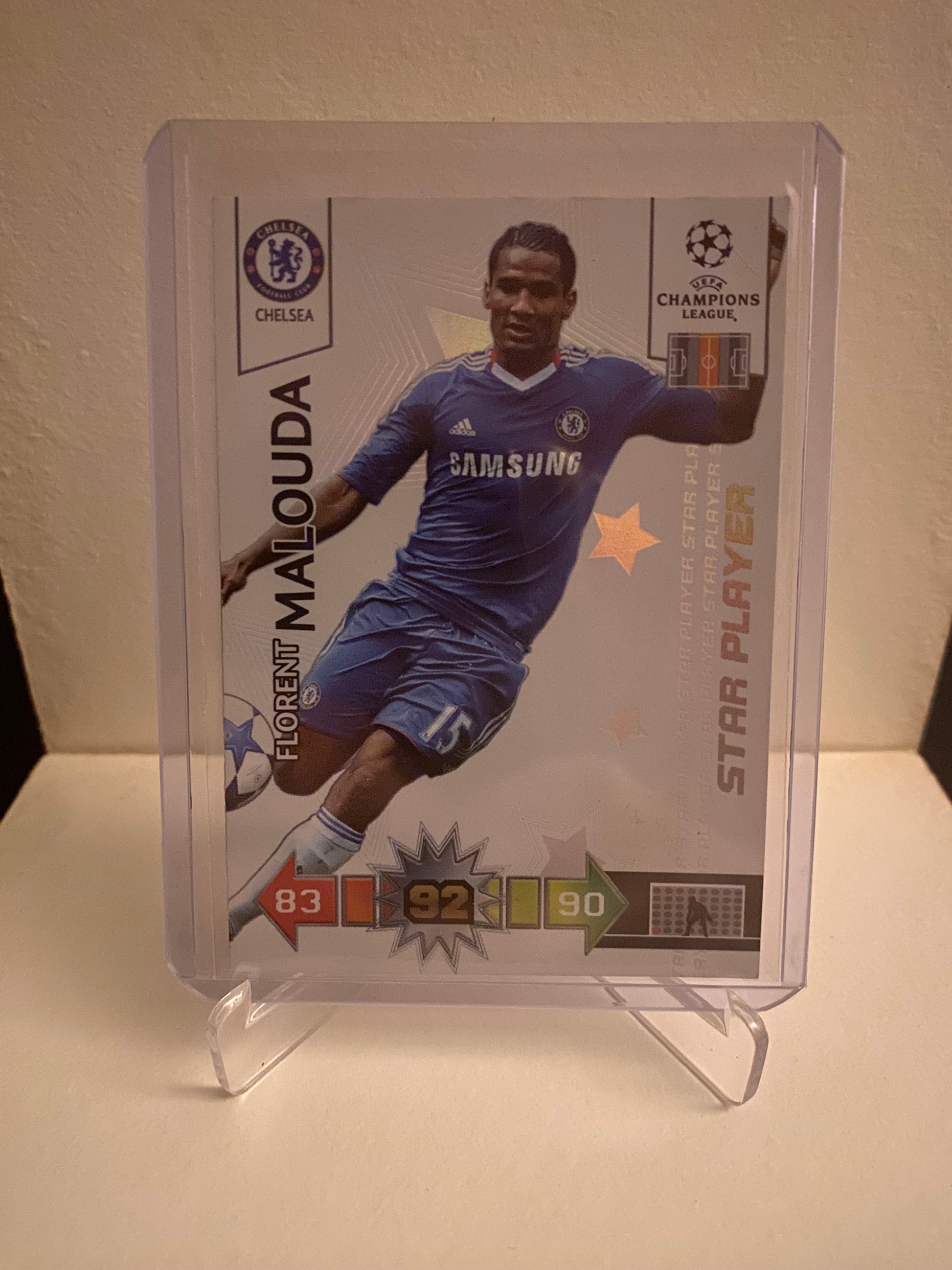 Fodbold kort Panini Adrenalyn XL UEFA Champions League 2010/2011 - Chelsea Florent Malouda Holofoil - Pokedexet