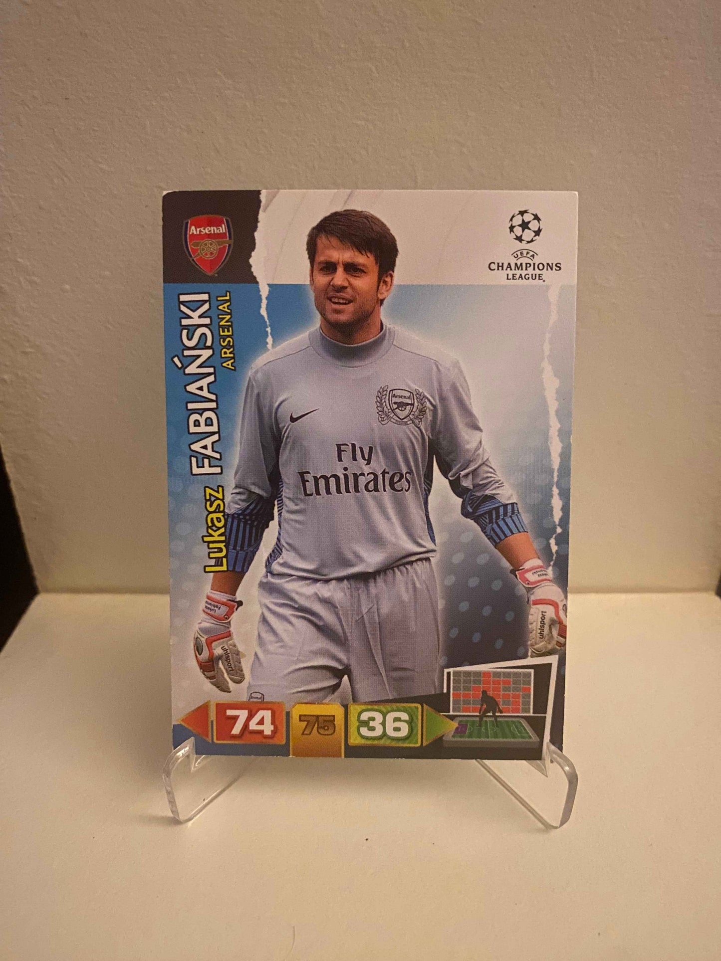 Fodbold kort Panini Adrenalyn XL UEFA Champions League 2011/2012 - Arsenal Lukasz Fabianski - Pokedexet