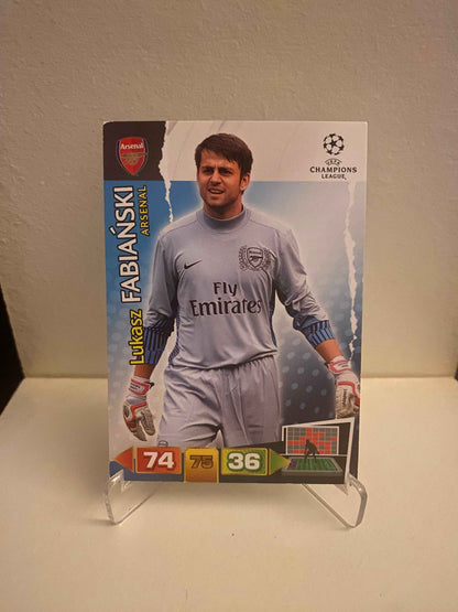 Fodbold kort Panini Adrenalyn XL UEFA Champions League 2011/2012 - Arsenal Lukasz Fabianski - Pokedexet