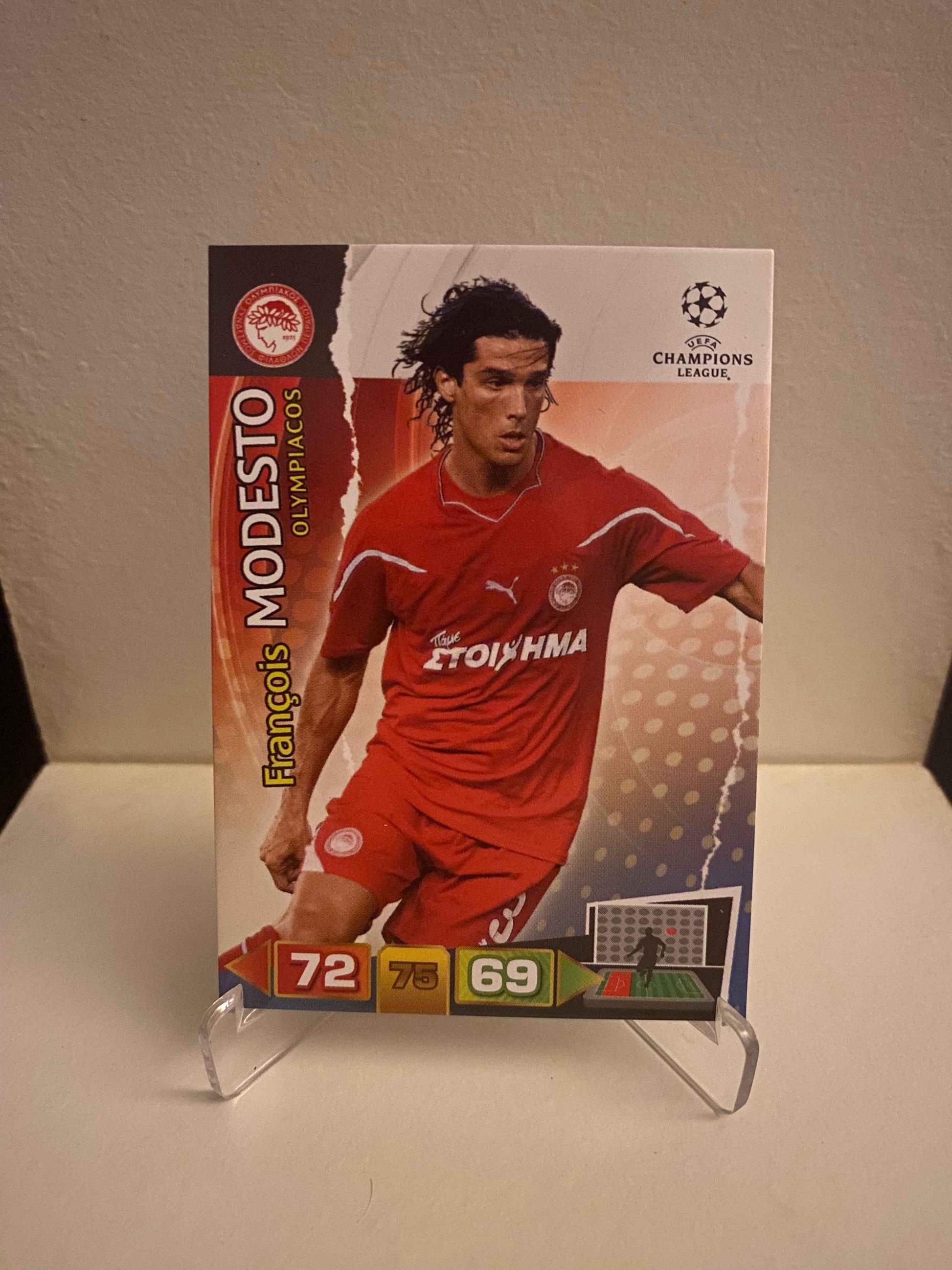 Fodbold kort Panini Adrenalyn XL UEFA Champions League 2011/2012 - Olympiakos Francois Modesto - Pokedexet