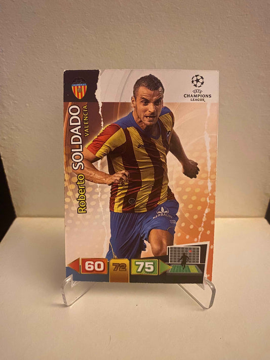 Fodbold kort Panini Adrenalyn XL UEFA Champions League 2011/2012 - Valencia Roberto Soldado - Pokedexet