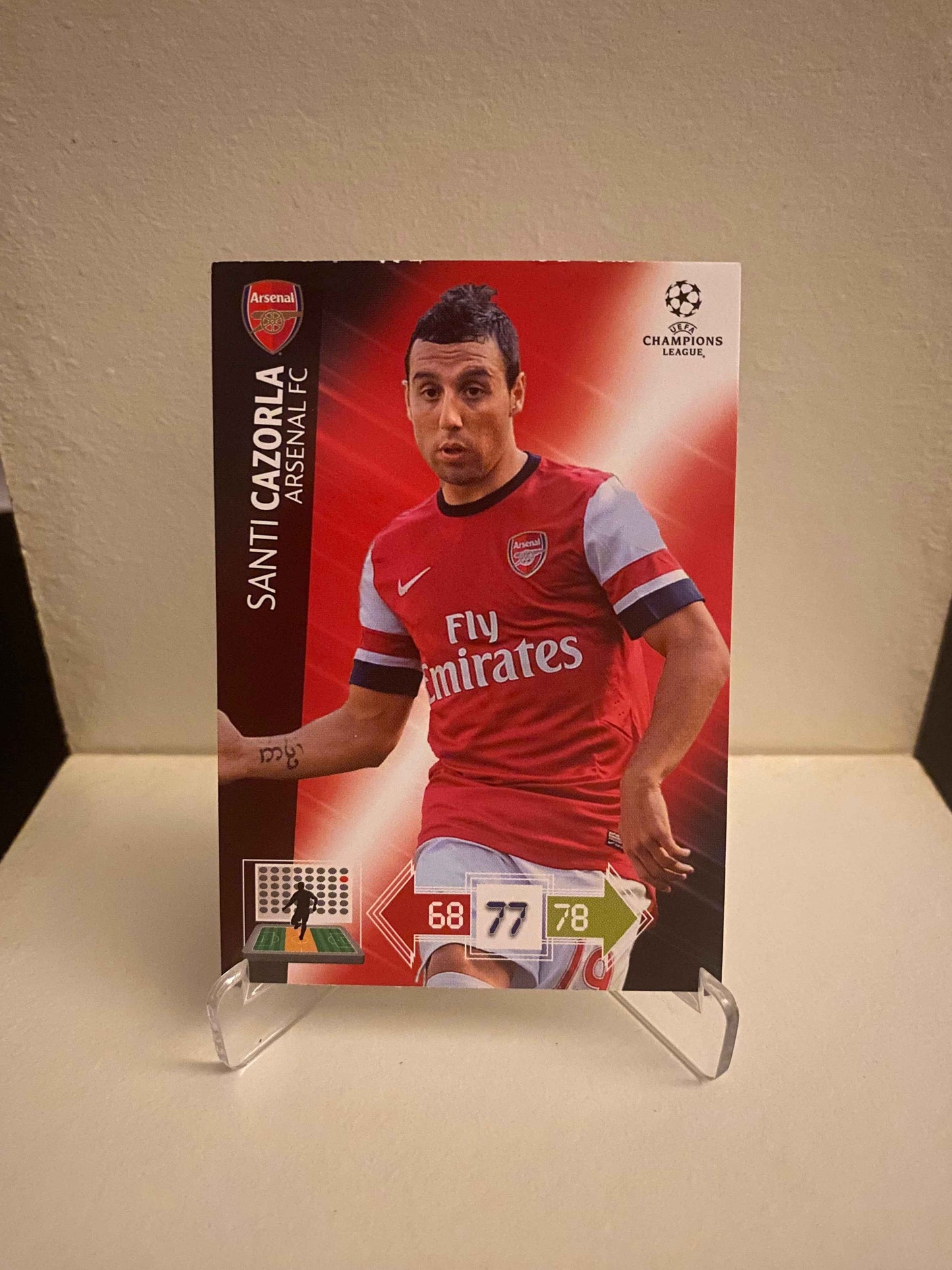 Fodbold kort Panini Adrenalyn XL UEFA Champions League 2012/2013 - Arsenal Santi Cazorla - Pokedexet
