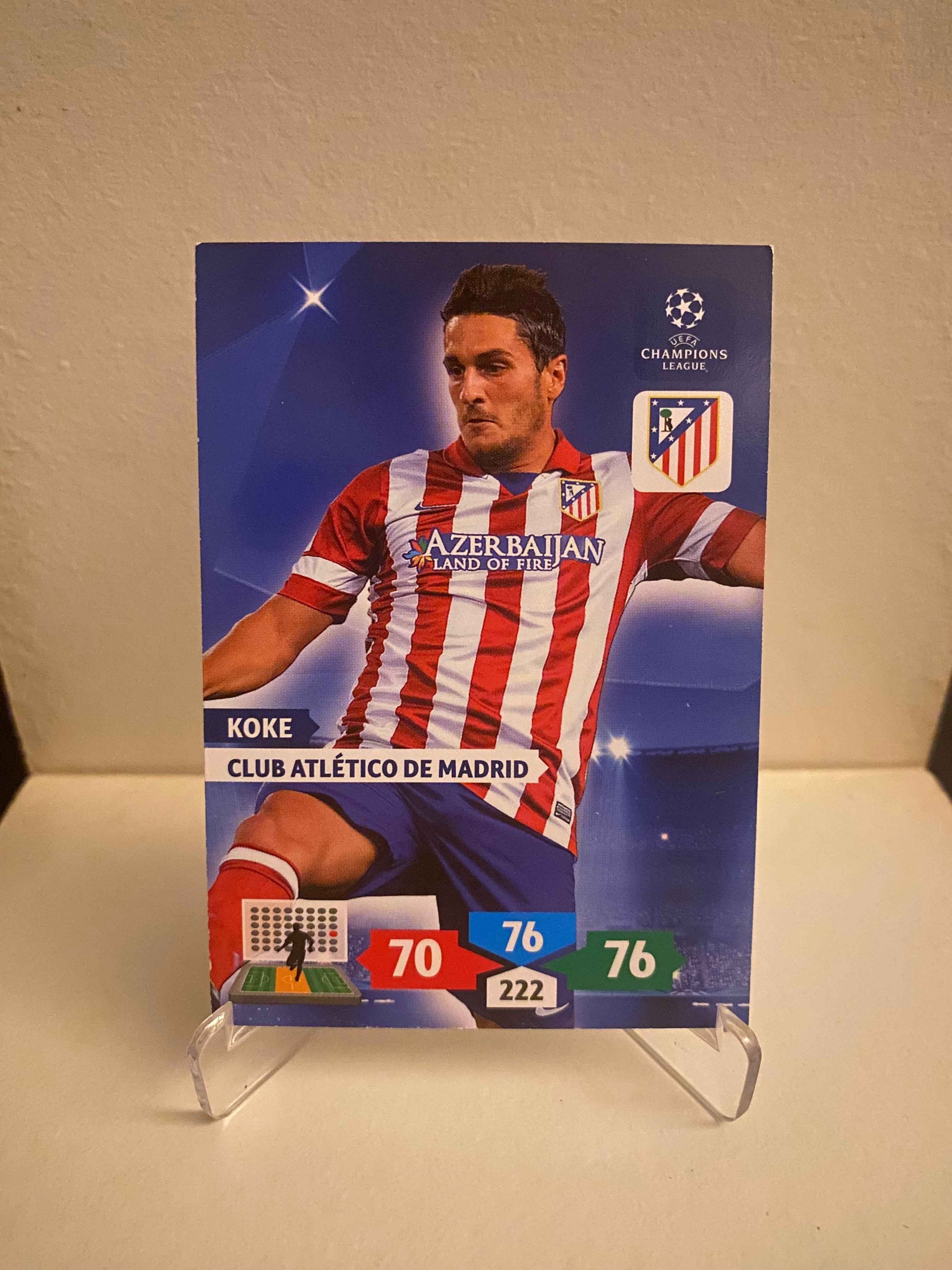 Fodbold kort Panini Adrenalyn XL UEFA Champions League 2013/2014 - Atletico Madrid Koke - Pokedexet