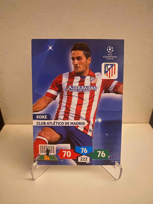 Fodbold kort Panini Adrenalyn XL UEFA Champions League 2013/2014 - Atletico Madrid Koke - Pokedexet