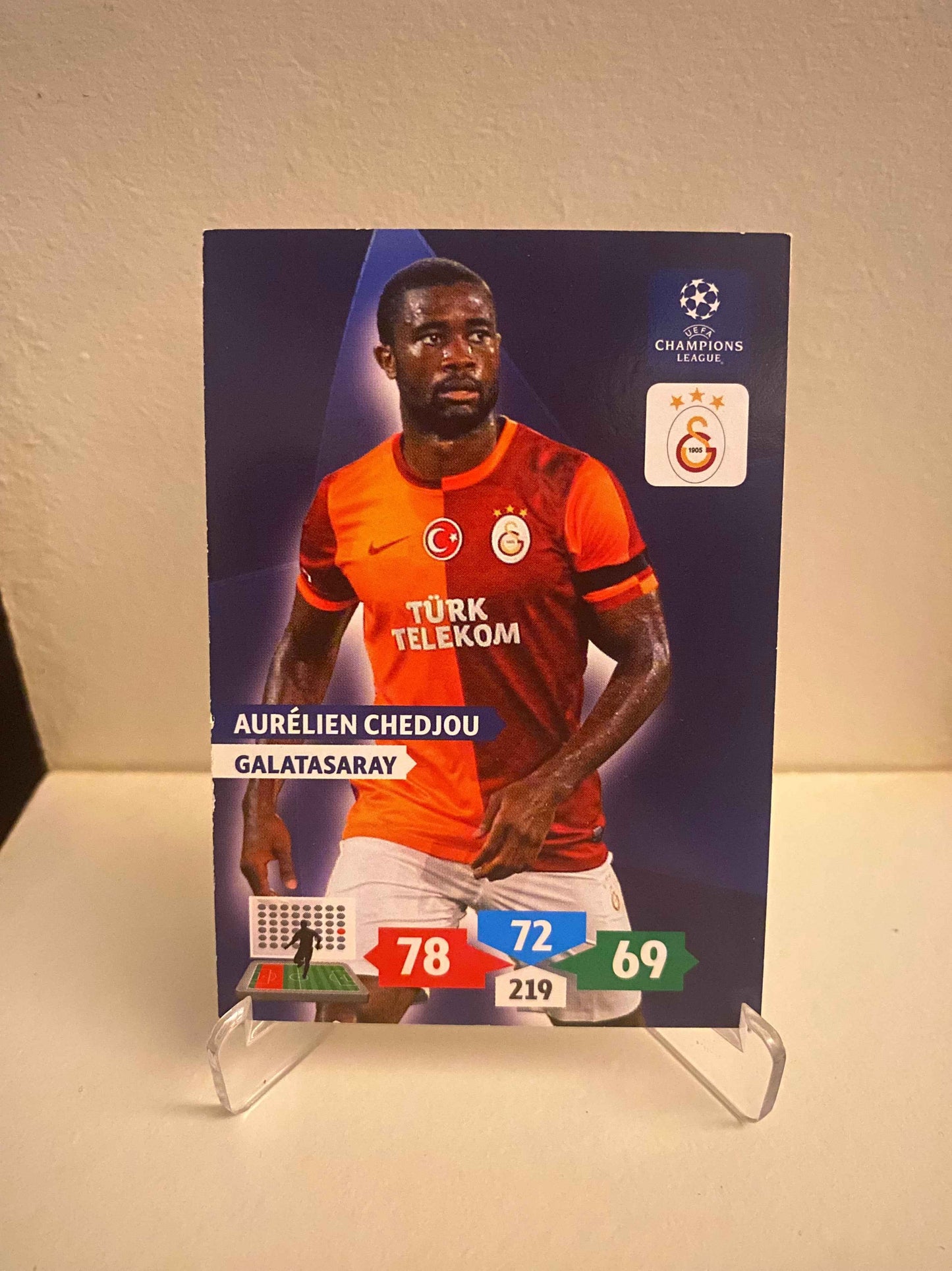 Fodbold kort Panini Adrenalyn XL UEFA Champions League 2013/2014 - Galatasaray Aurelien Chedjou - Pokedexet