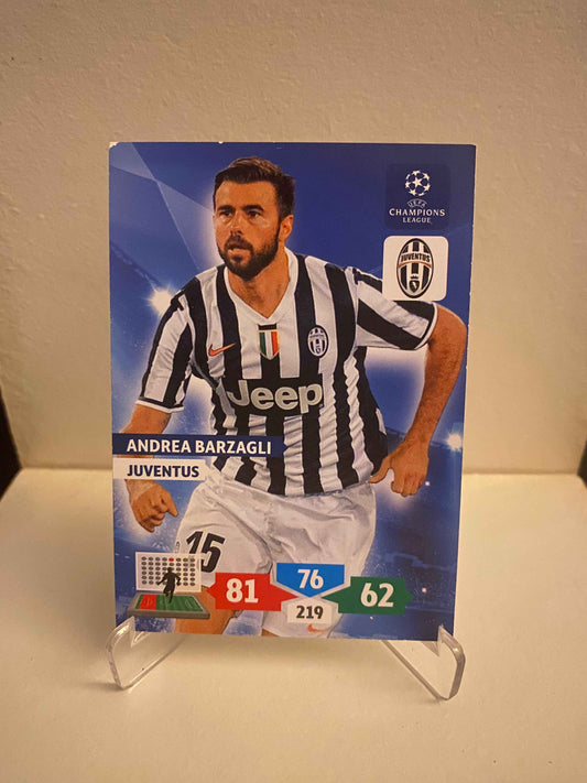 Fodbold kort Panini Adrenalyn XL UEFA Champions League 2013/2014 - Juventus Andrea Barzagli - Pokedexet