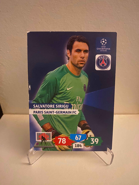 Fodbold kort Panini Adrenalyn XL UEFA Champions League 2013/2014 - Paris Saint Germain Salvatore Sirigu - Pokedexet