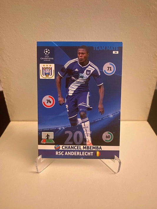 Fodbold kort Panini Adrenalyn XL UEFA Champions League 2014/2015 - Anderlecht Chancel Mbemba - Pokedexet