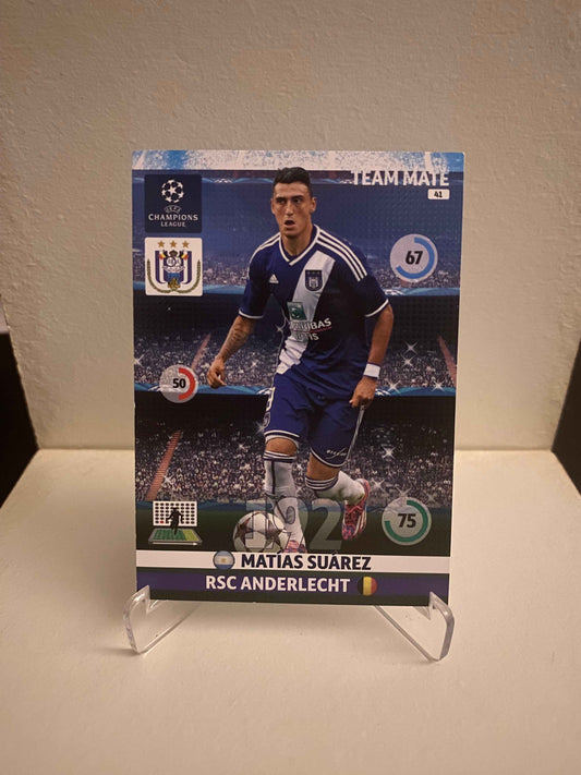 Fodbold kort Panini Adrenalyn XL UEFA Champions League 2014/2015 - Anderlecht Matias Suarez - Pokedexet