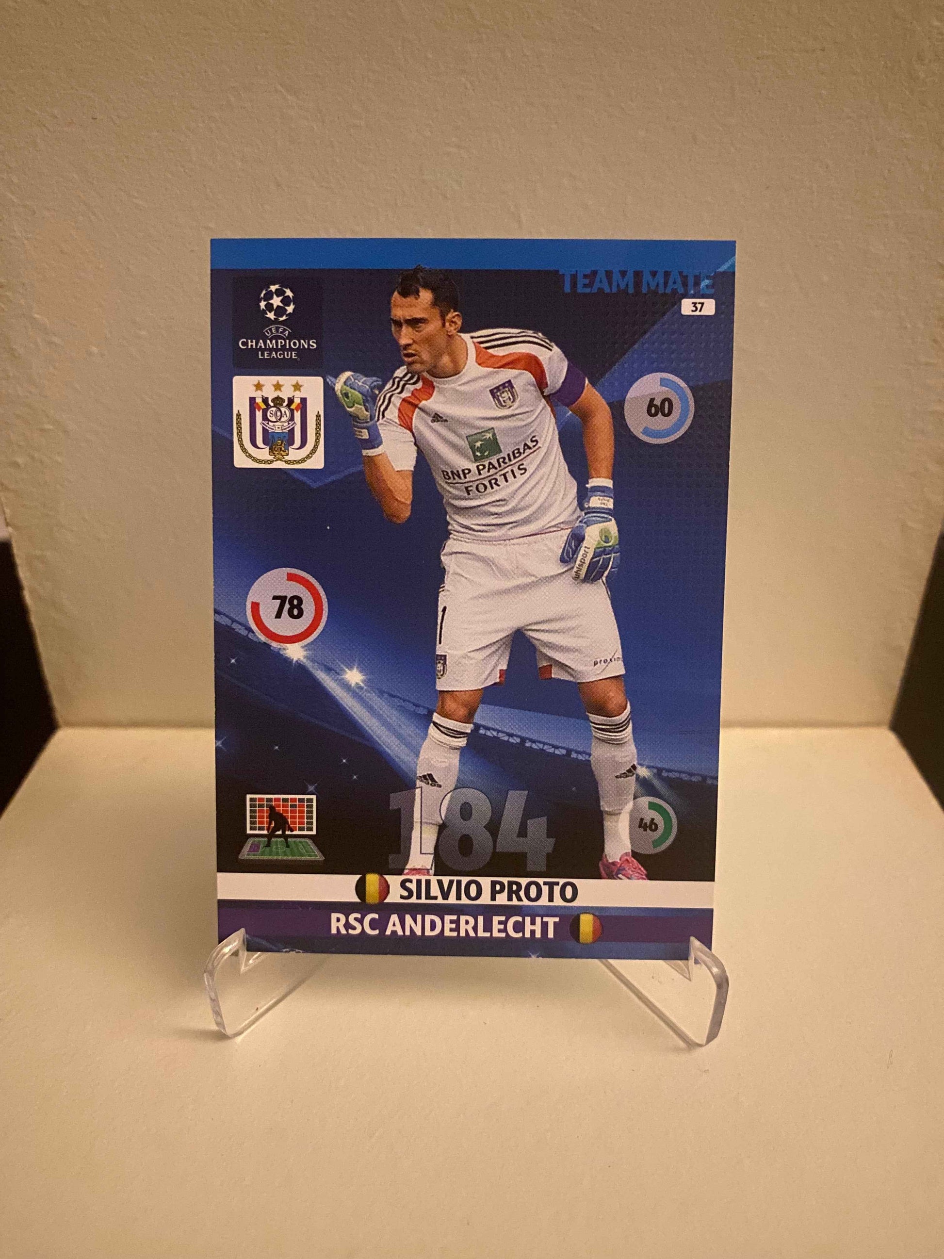 Fodbold kort Panini Adrenalyn XL UEFA Champions League 2014/2015 - Anderlecht Silvio Proto - Pokedexet