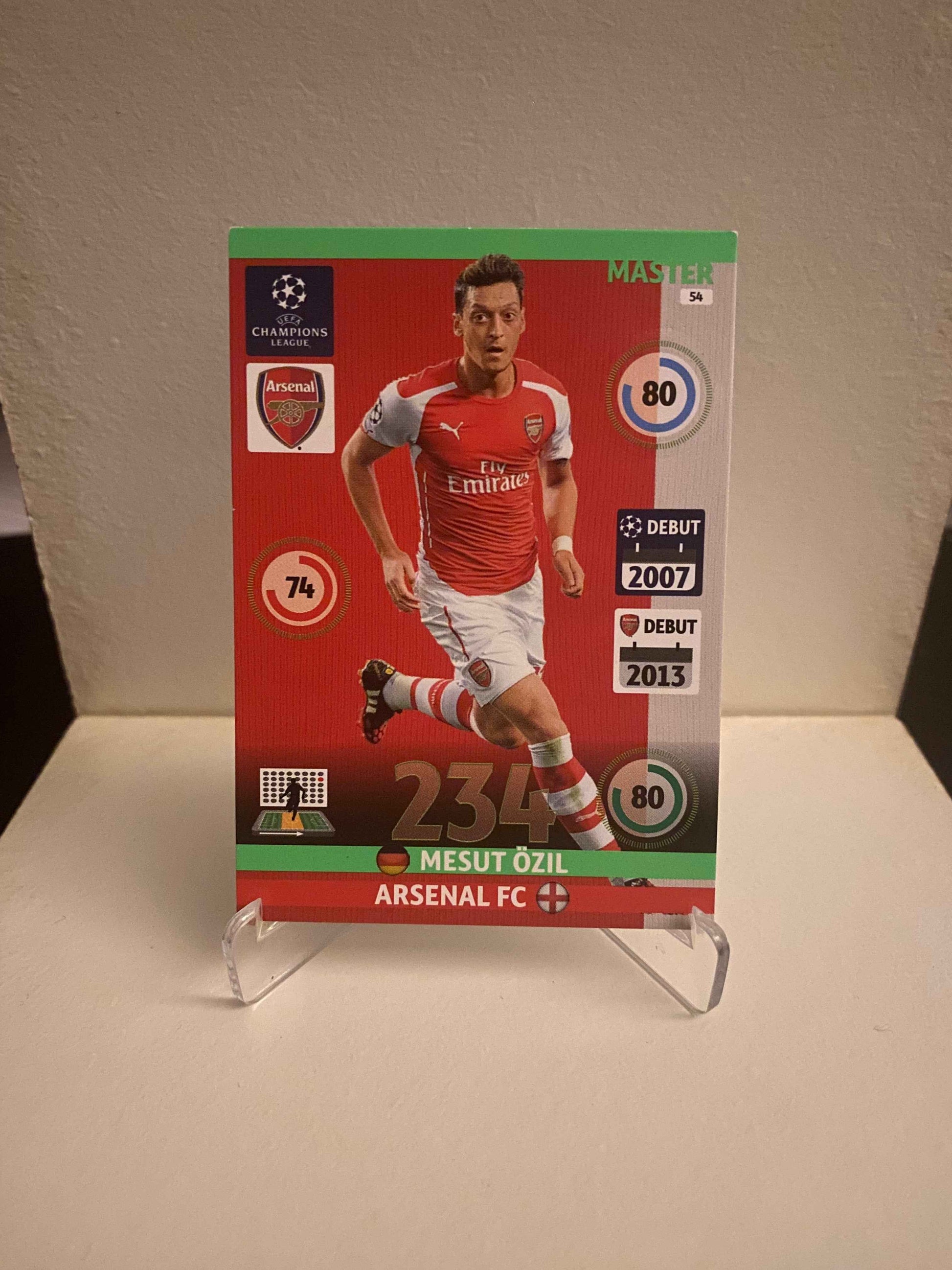 Fodbold kort Panini Adrenalyn XL UEFA Champions League 2014/2015 - Arsenal Mesut Özil - Pokedexet