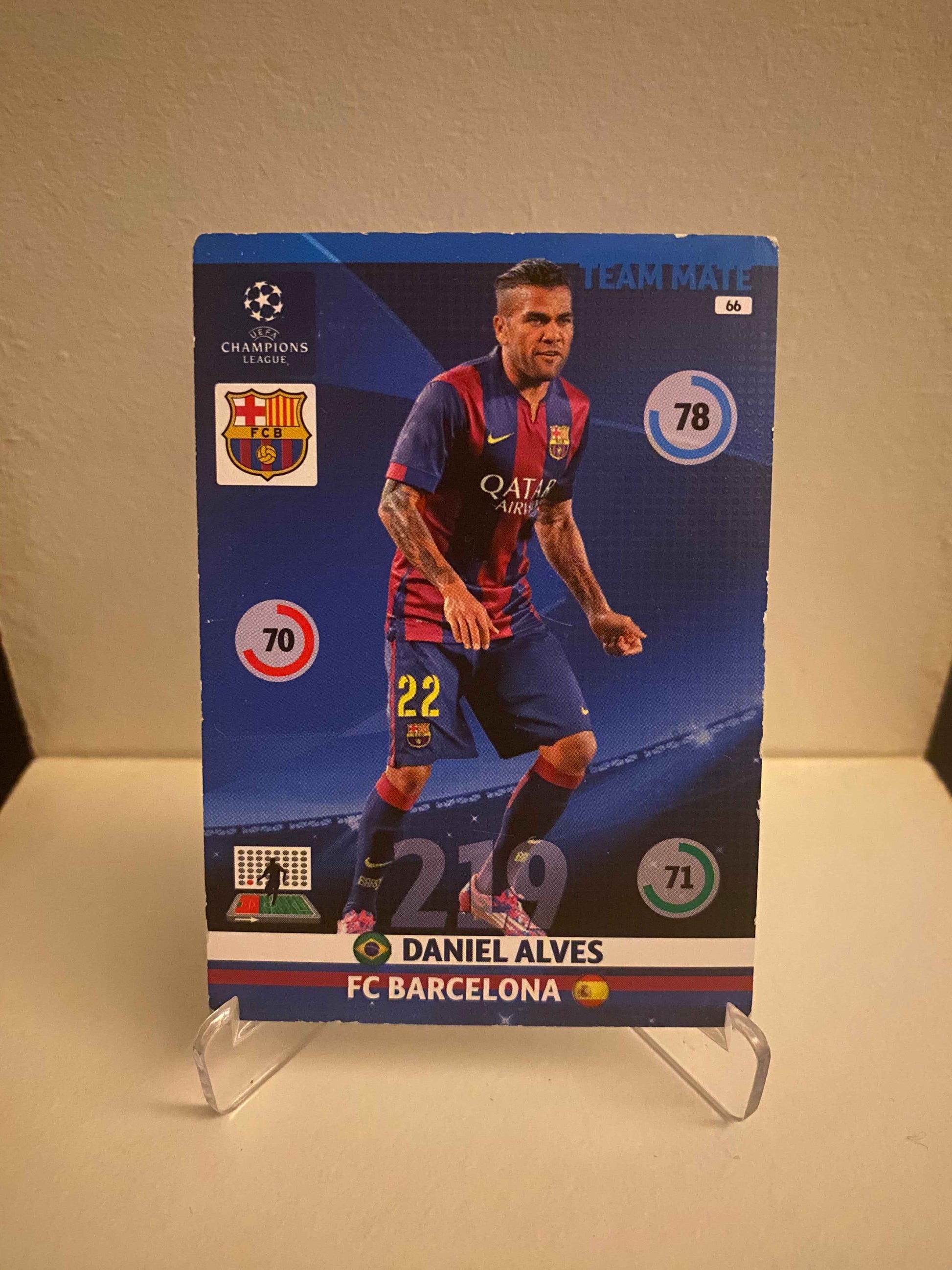 Fodbold kort Panini Adrenalyn XL UEFA Champions League 2014/2015 - Barcelona Daniel Alves - Pokedexet