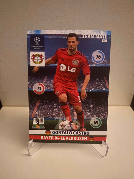 Fodbold kort Panini Adrenalyn XL UEFA Champions League 2014/2015 - Bayer Leverkusen Gonzalo Castro - Pokedexet