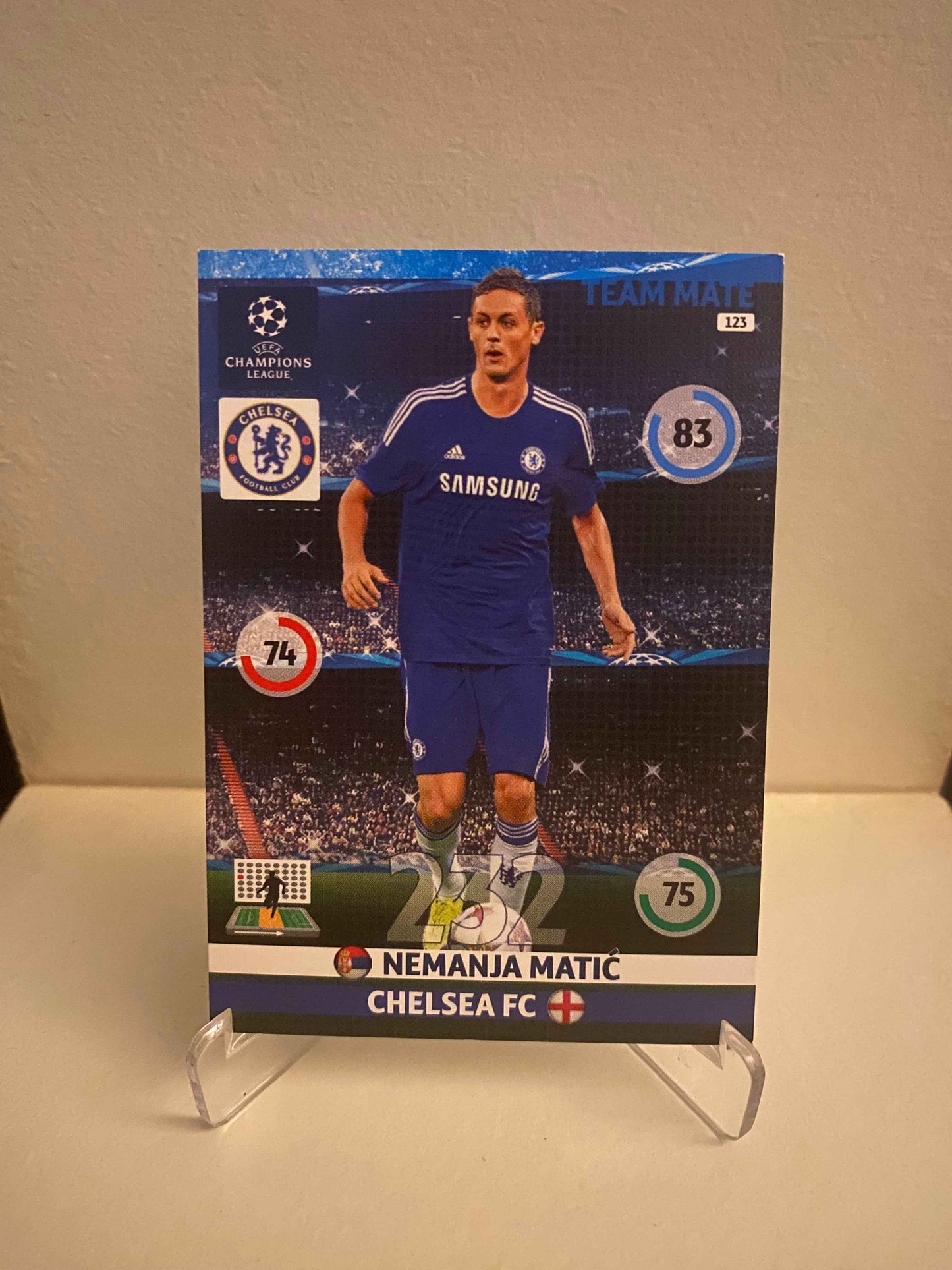 Fodbold kort Panini Adrenalyn XL UEFA Champions League 2014/2015 - Chelsea Nemanja Matic - Pokedexet