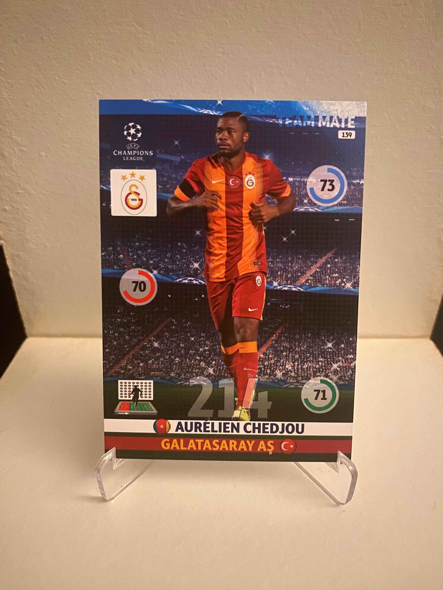 Fodbold kort Panini Adrenalyn XL UEFA Champions League 2014/2015 - Galatasaray Aurelien Chedjou - Pokedexet
