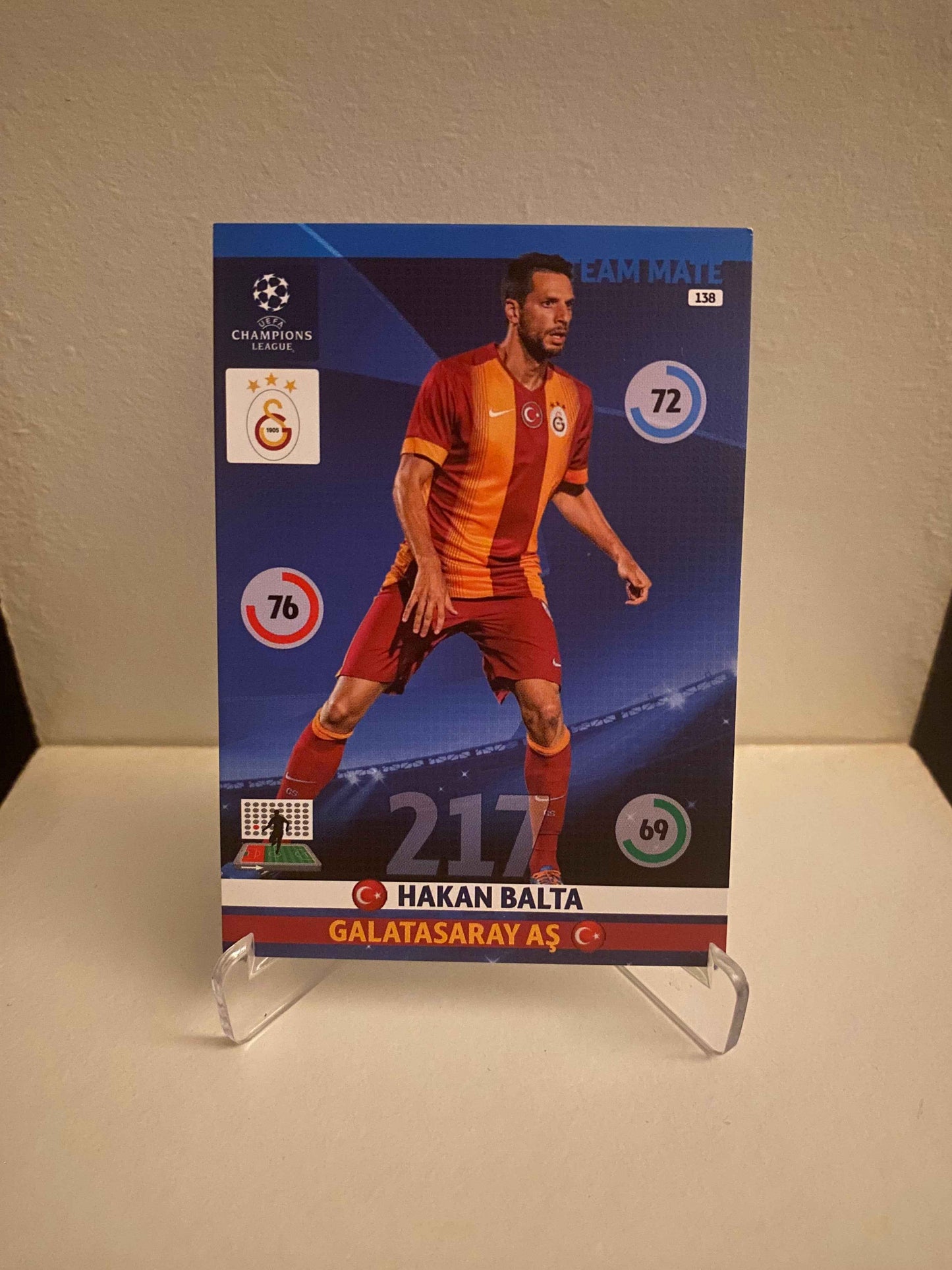 Fodbold kort Panini Adrenalyn XL UEFA Champions League 2014/2015 - Galatasaray Hakan Balta - Pokedexet