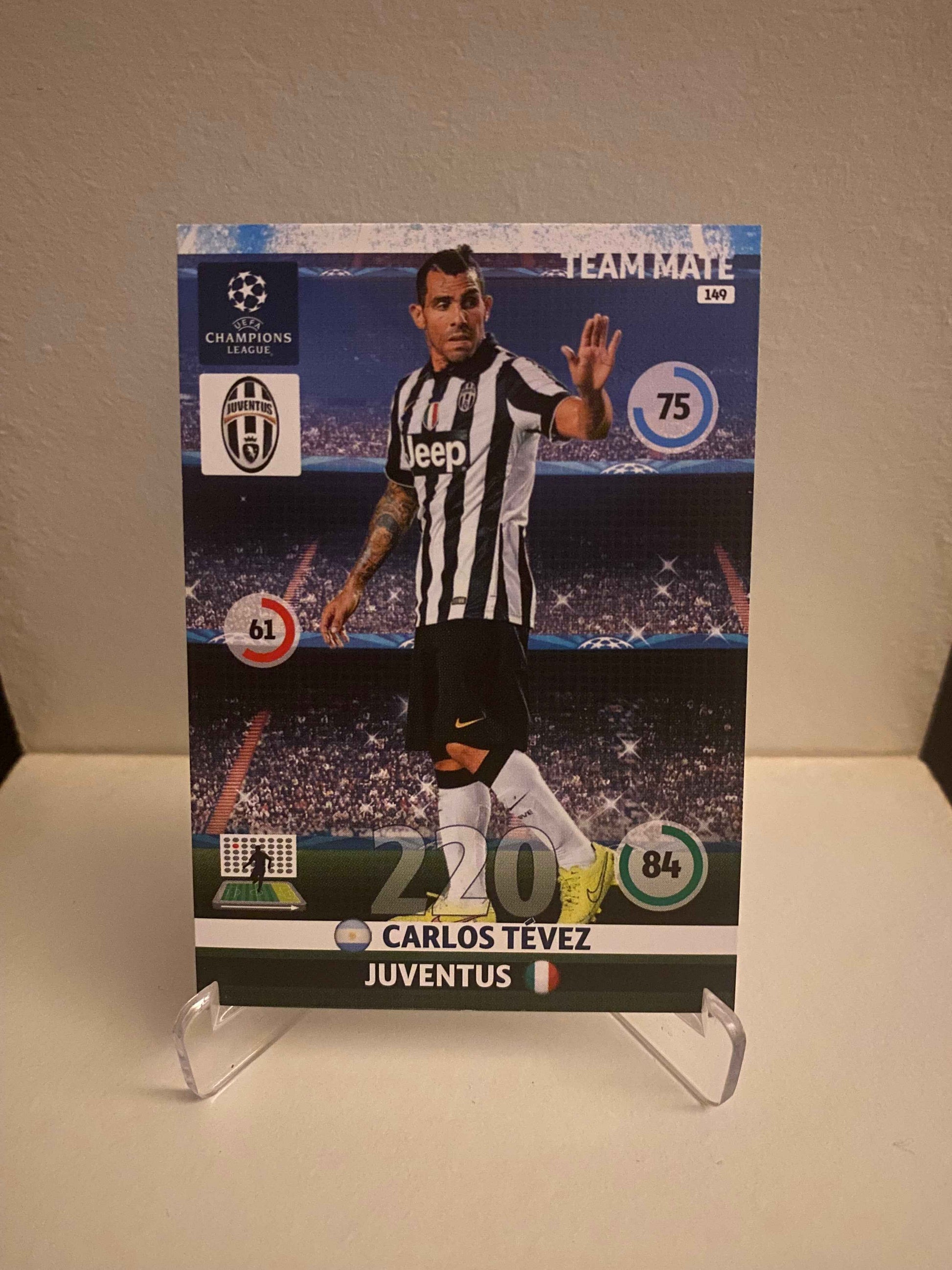 Fodbold kort Panini Adrenalyn XL UEFA Champions League 2014/2015 - Juventus Carlos Tevez - Pokedexet