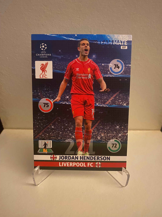 Fodbold kort Panini Adrenalyn XL UEFA Champions League 2014/2015 - Liverpool Jordan Henderson - Pokedexet