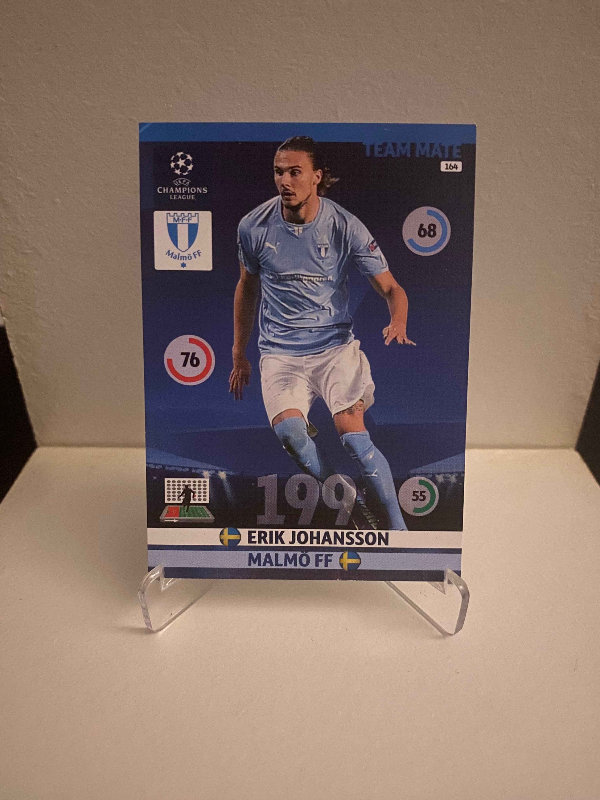 Fodbold kort Panini Adrenalyn XL UEFA Champions League 2014/2015 - Malmø Erik Johansson - Pokedexet