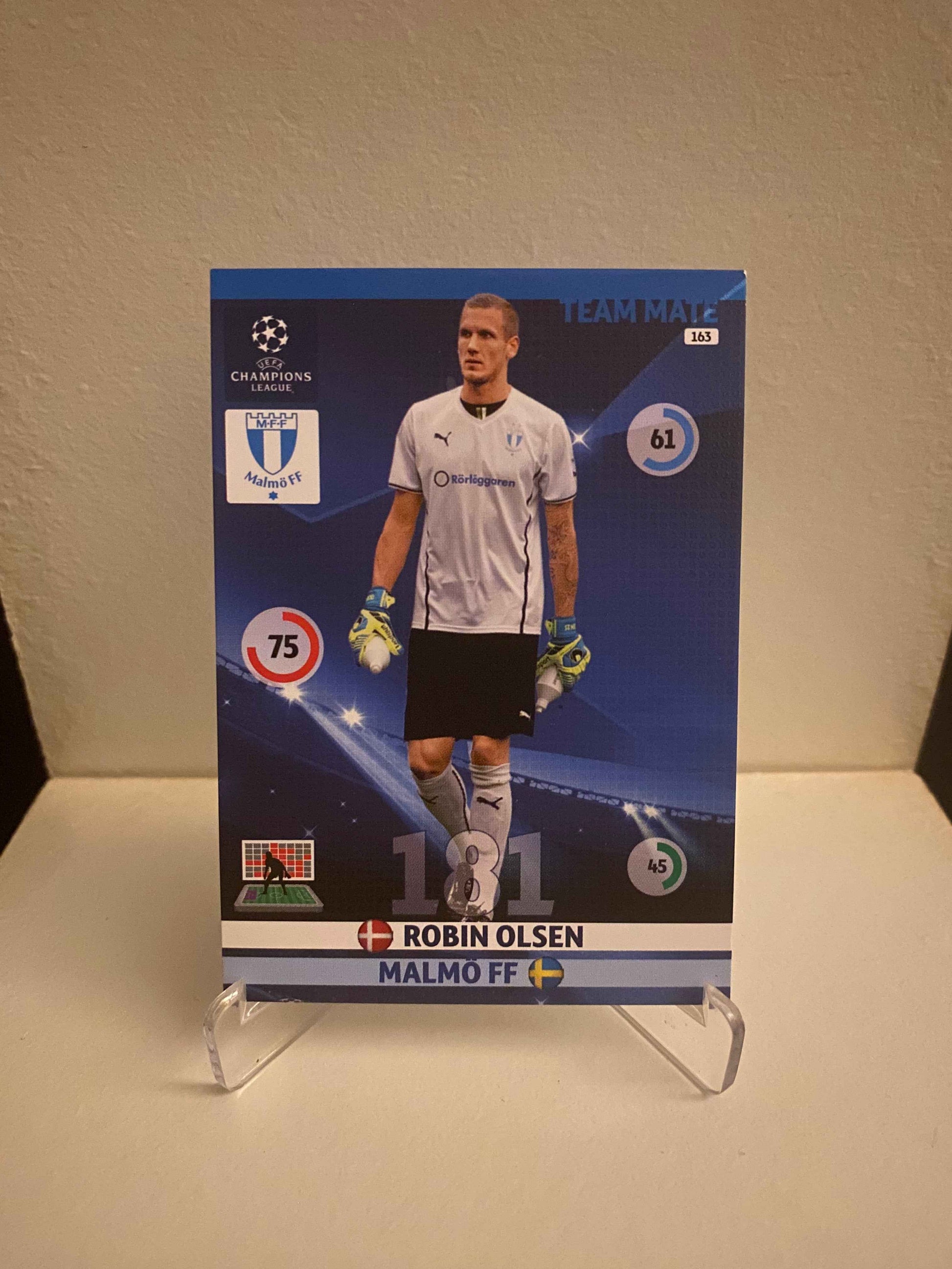 Fodbold kort Panini Adrenalyn XL UEFA Champions League 2014/2015 - Malmø Robin Olsen - Pokedexet