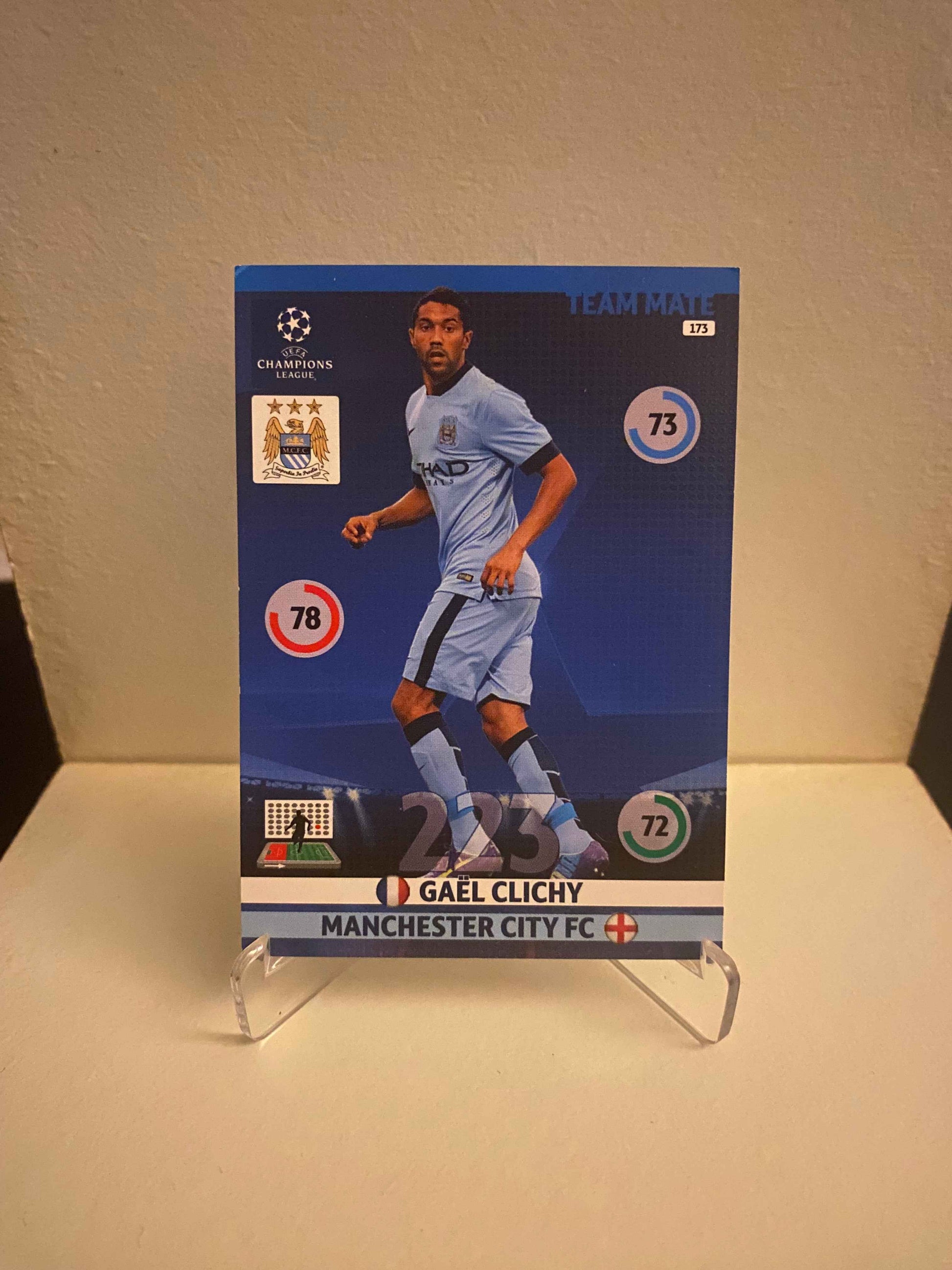 Fodbold kort Panini Adrenalyn XL UEFA Champions League 2014/2015 - Manchester City Gael Clichy - Pokedexet