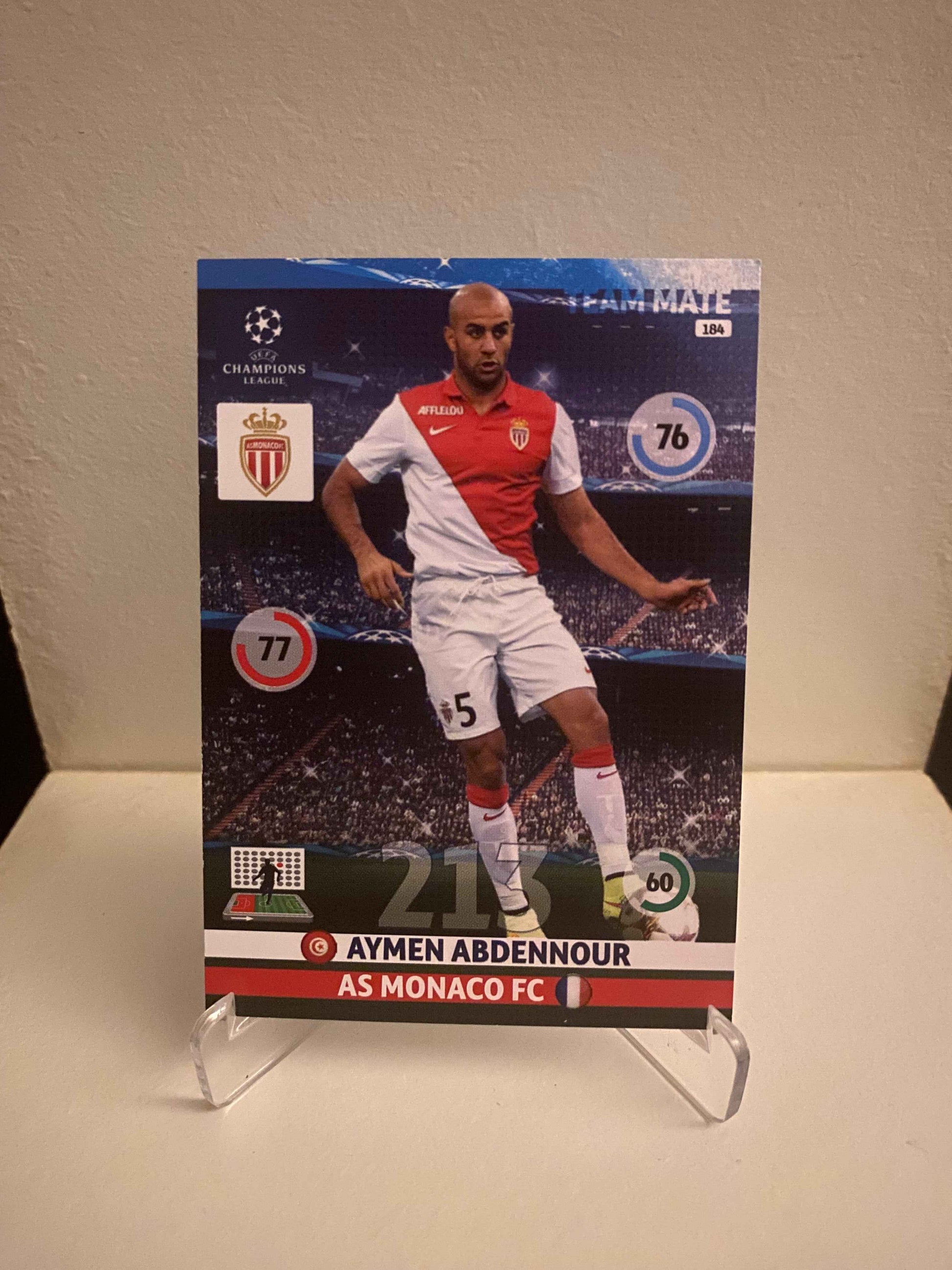 Fodbold kort Panini Adrenalyn XL UEFA Champions League 2014/2015 - Monaco Aymen Abdennour - Pokedexet