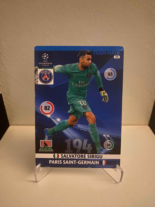 Fodbold kort Panini Adrenalyn XL UEFA Champions League 2014/2015 - Paris Saint Germain Salvatore Sirigu - Pokedexet