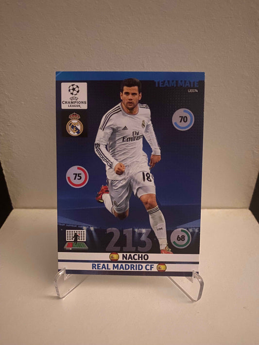 Fodbold kort Panini Adrenalyn XL UEFA Champions League 2014/2015 - Real Madrid Nacho - Pokedexet