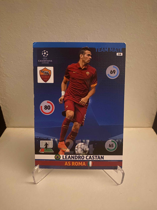 Fodbold kort Panini Adrenalyn XL UEFA Champions League 2014/2015 - Roma Leandro Castan - Pokedexet