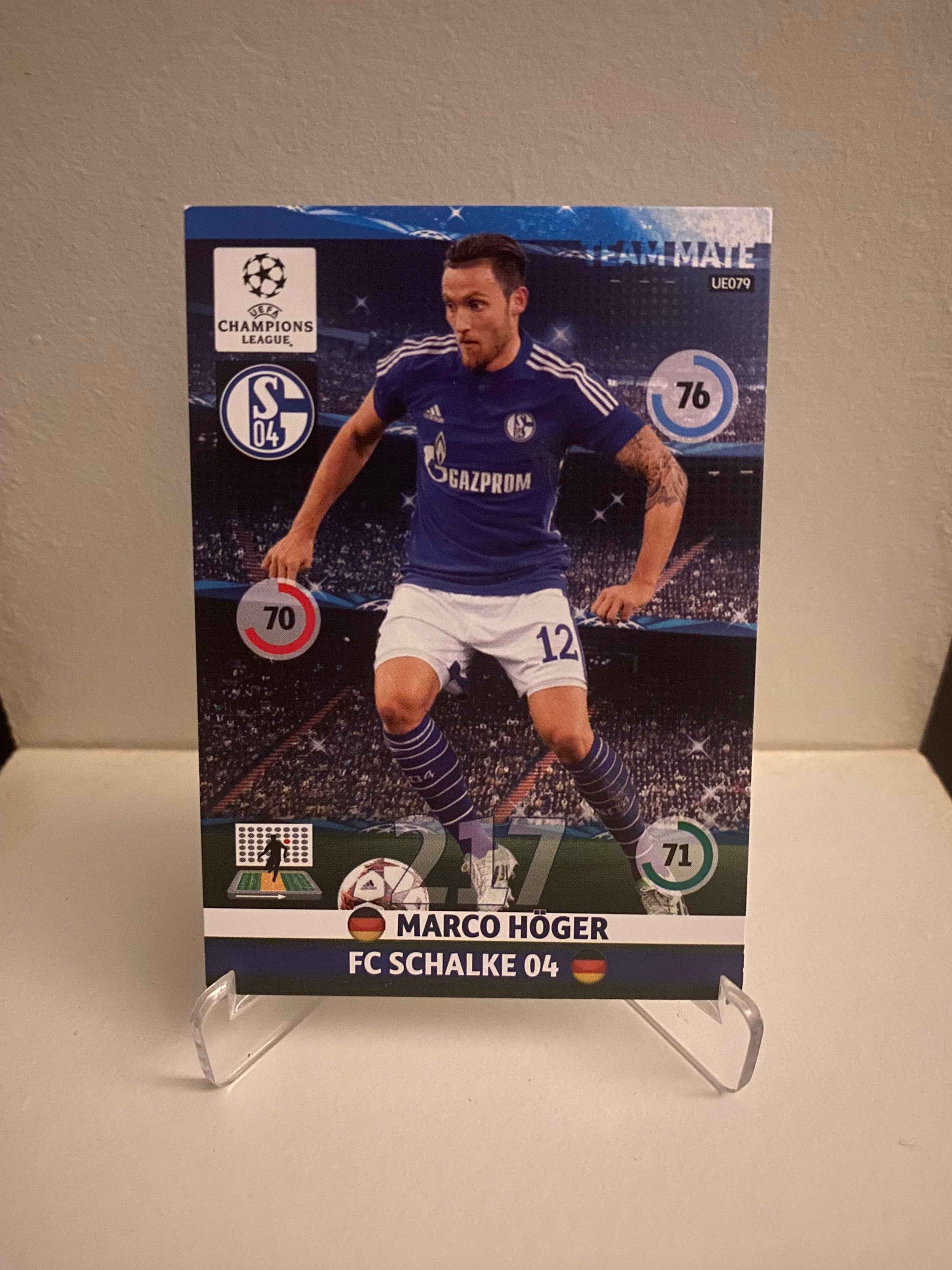 Fodbold kort Panini Adrenalyn XL UEFA Champions League 2014/2015 - Schalke 04 Marco Hoger - Pokedexet