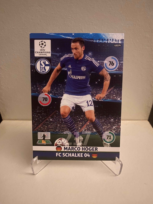 Fodbold kort Panini Adrenalyn XL UEFA Champions League 2014/2015 - Schalke 04 Marco Hoger - Pokedexet