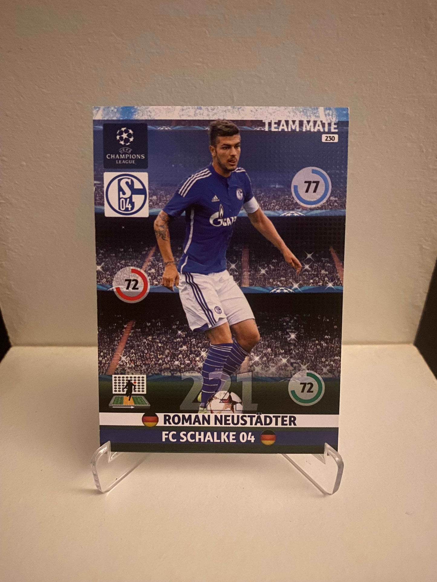 Fodbold kort Panini Adrenalyn XL UEFA Champions League 2014/2015 - Schalke 04 Roman Neustadter - Pokedexet