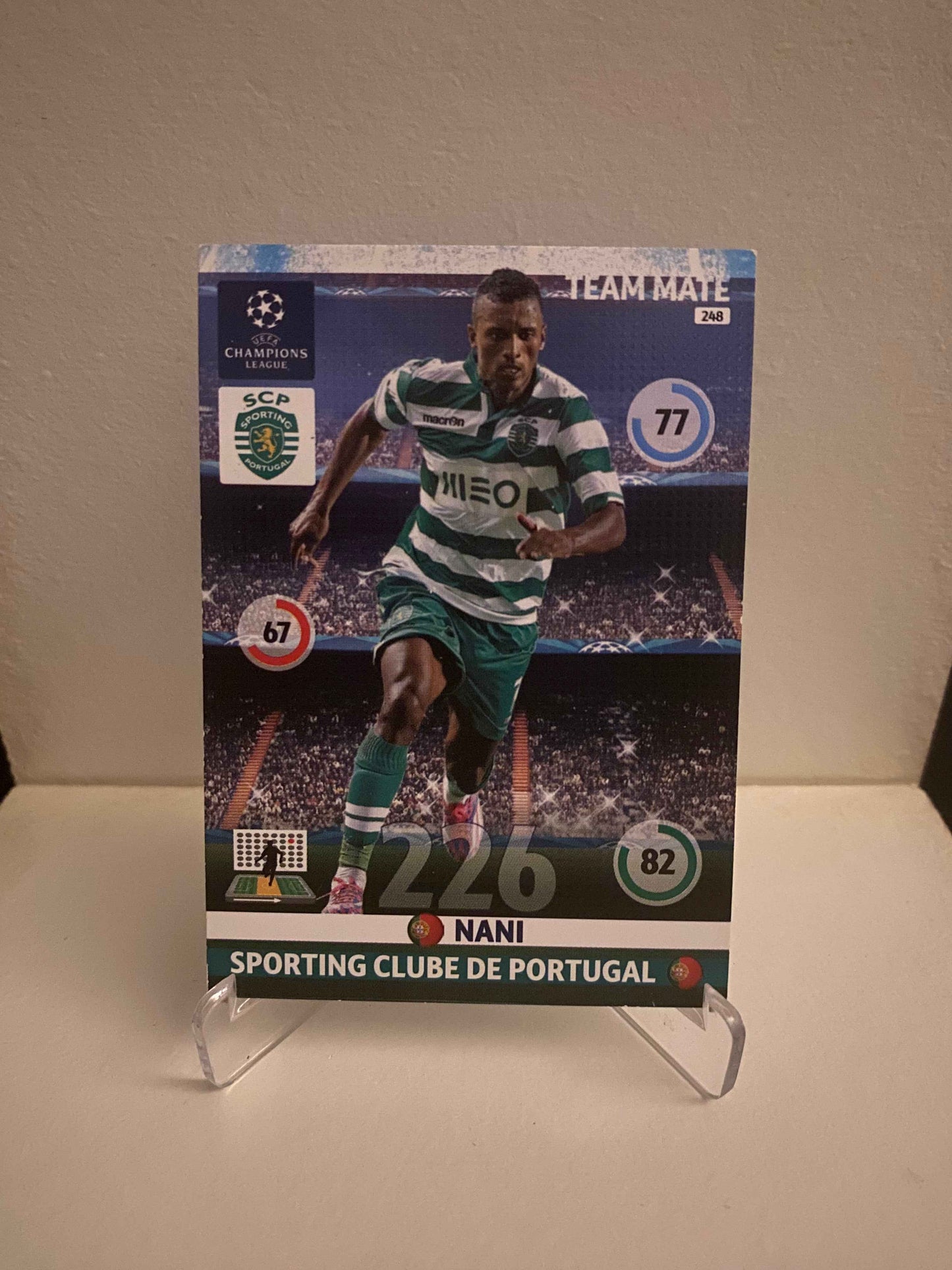Fodbold kort Panini Adrenalyn XL UEFA Champions League 2014/2015 - Sporting Nani - Pokedexet