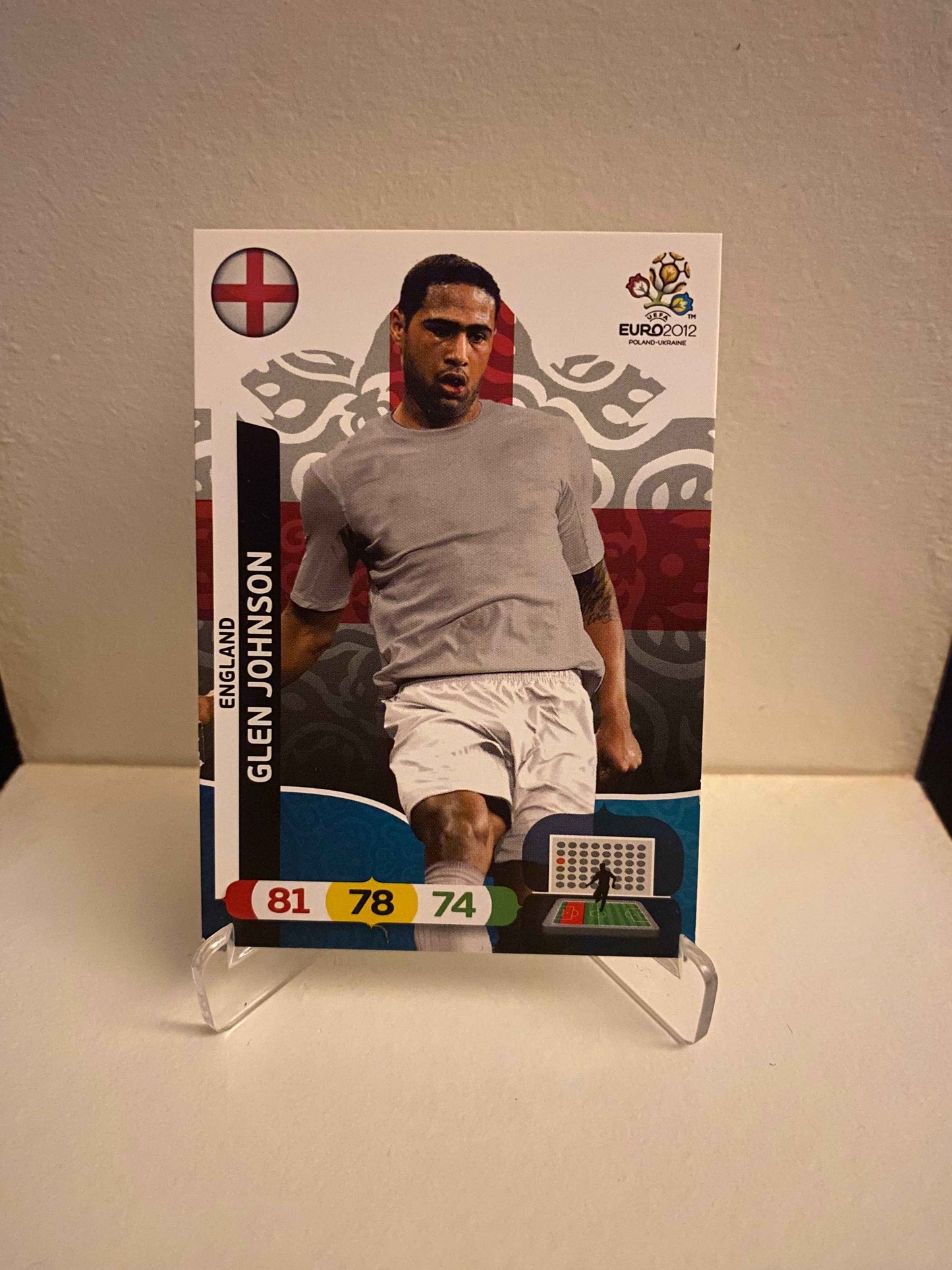 Fodbold kort Panini Adrenalyn XL UEFA EURO 2012 - Englan Glen Johnson - Pokedexet